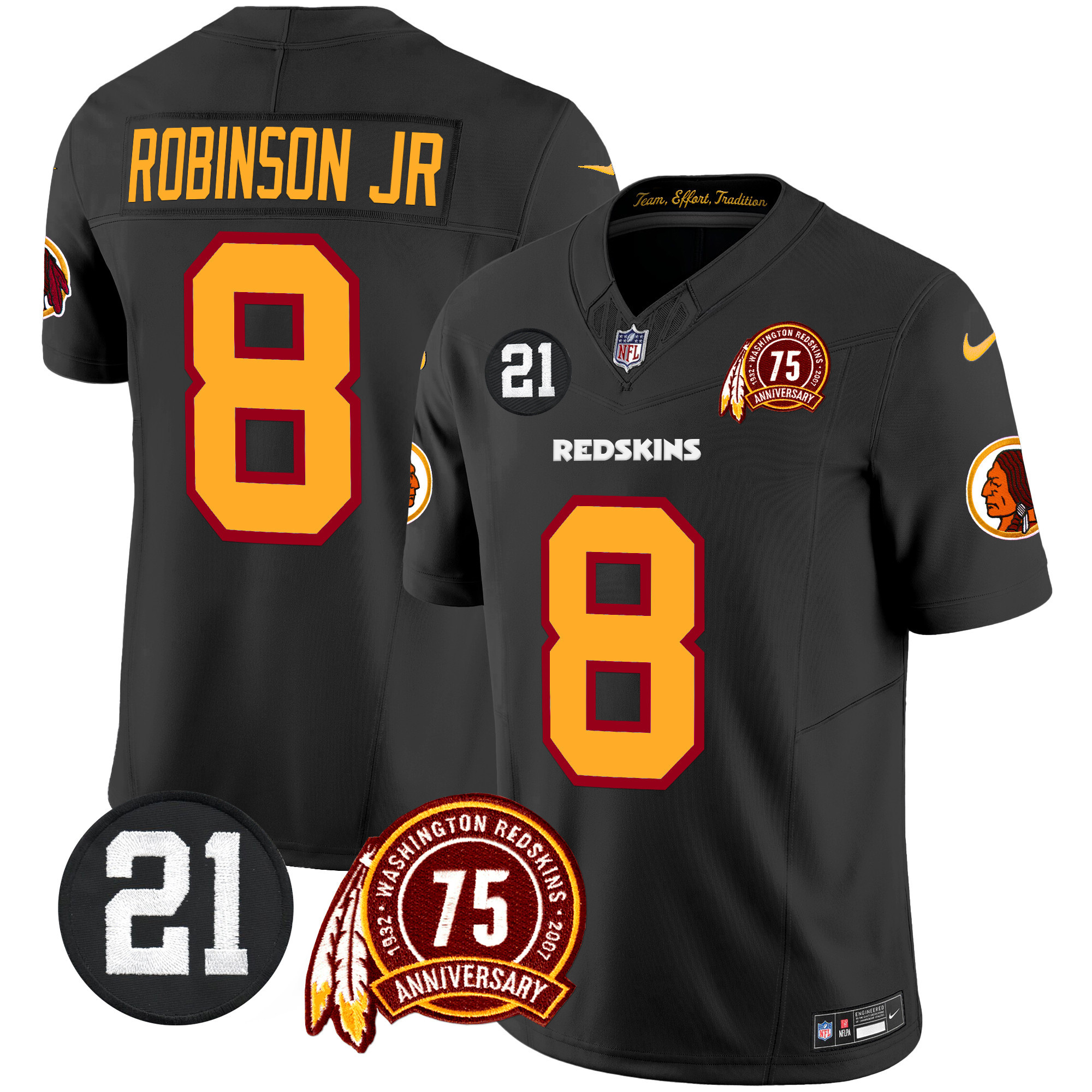 Men's Washington Redskins 75th & Sean Taylor Patch Vapor Limited Jersey - All Stitched - Image 12