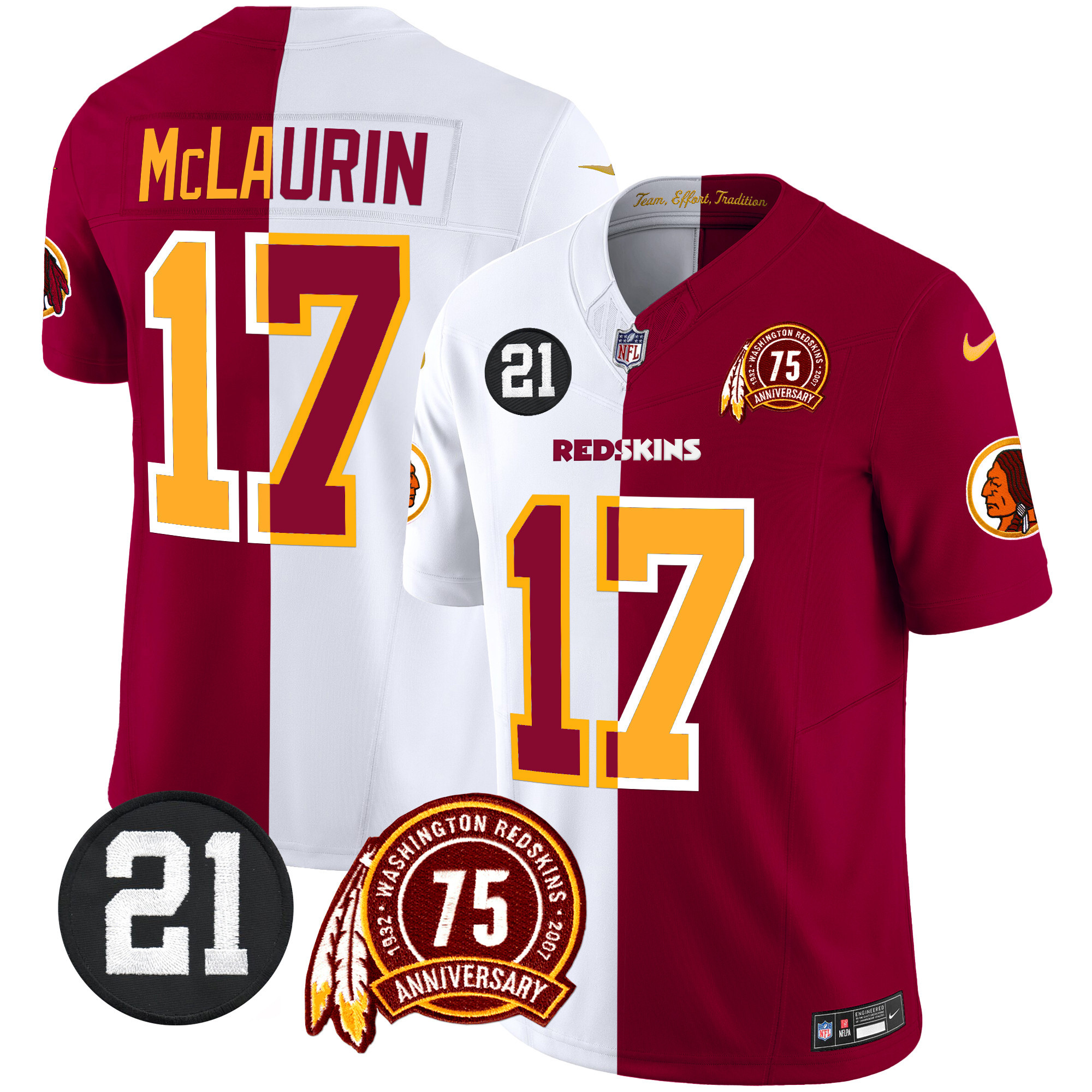 Men's Washington Redskins 75th & Sean Taylor Patch Vapor Limited Jersey - All Stitched - Image 51