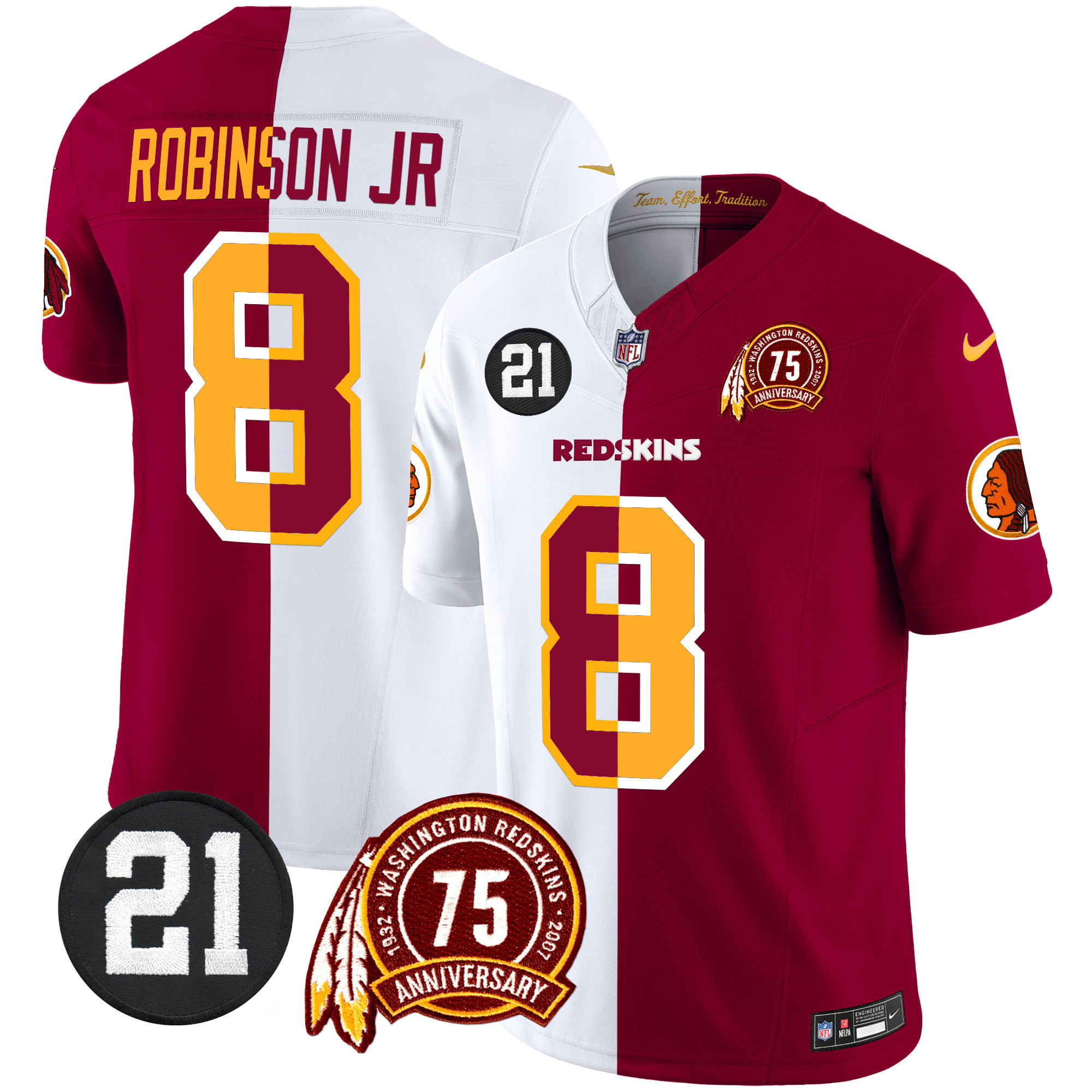 Men's Washington Redskins 75th & Sean Taylor Patch Vapor Limited Jersey - All Stitched - Image 48