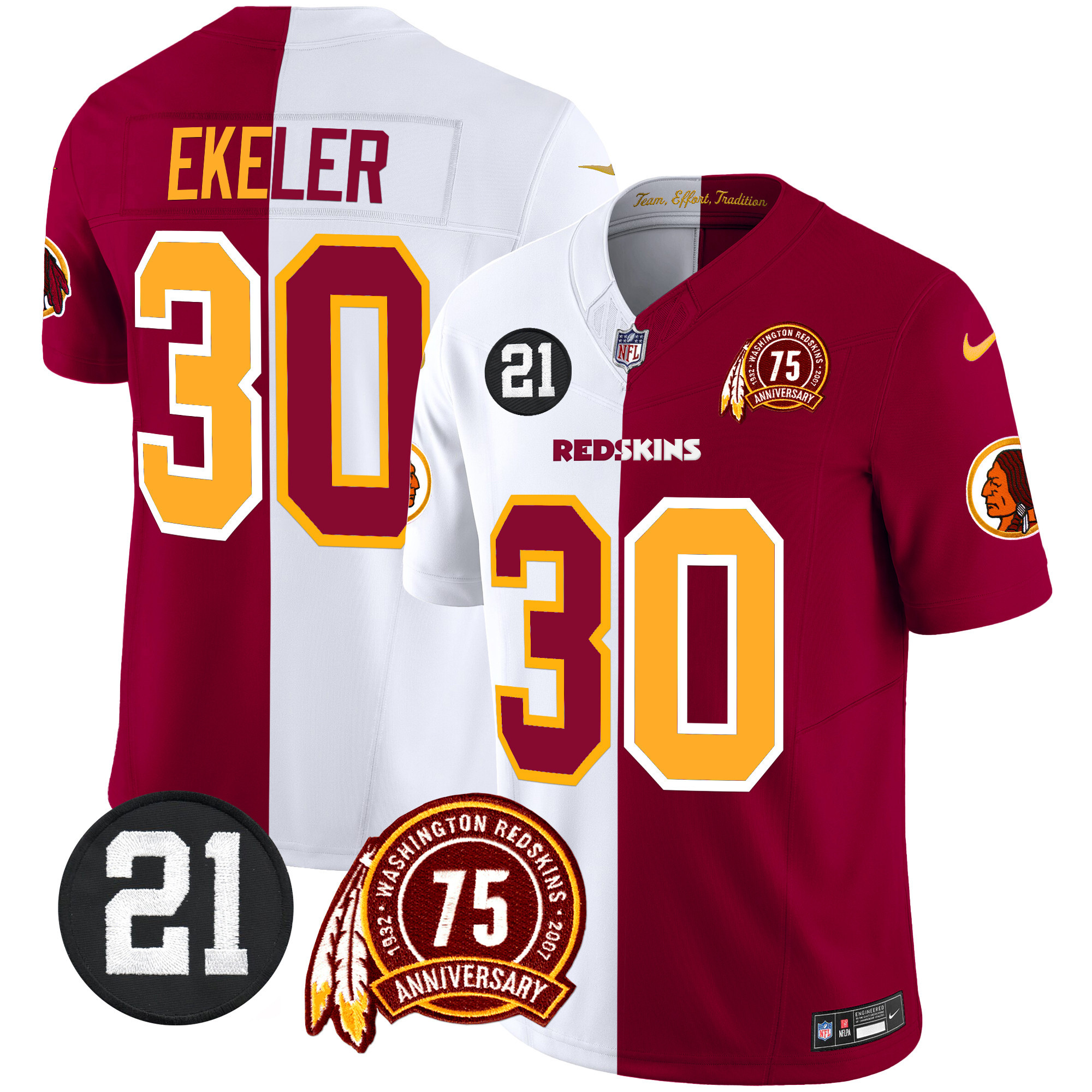 Men's Washington Redskins 75th & Sean Taylor Patch Vapor Limited Jersey - All Stitched - Image 49