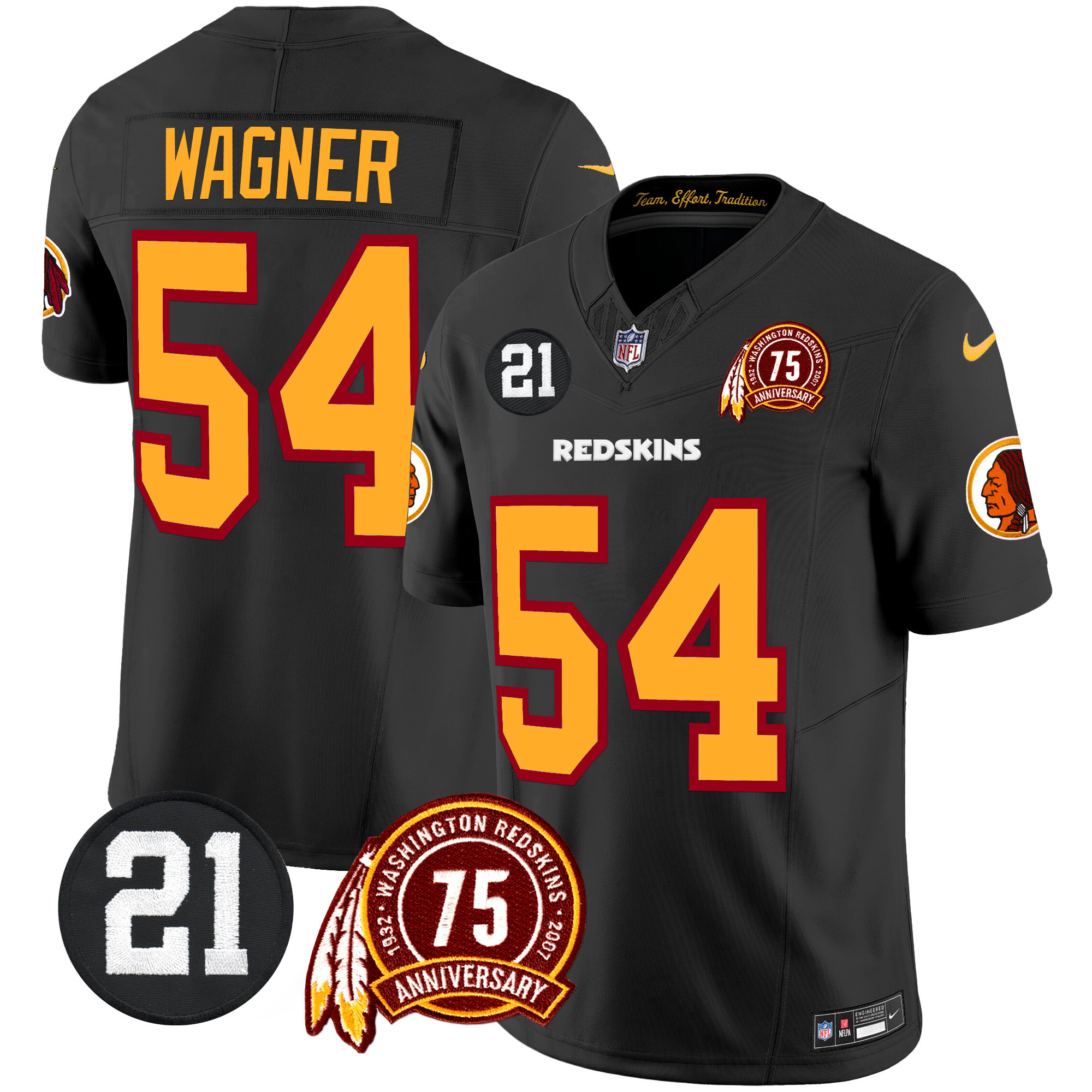 Men's Washington Redskins 75th & Sean Taylor Patch Vapor Limited Jersey - All Stitched - Image 14