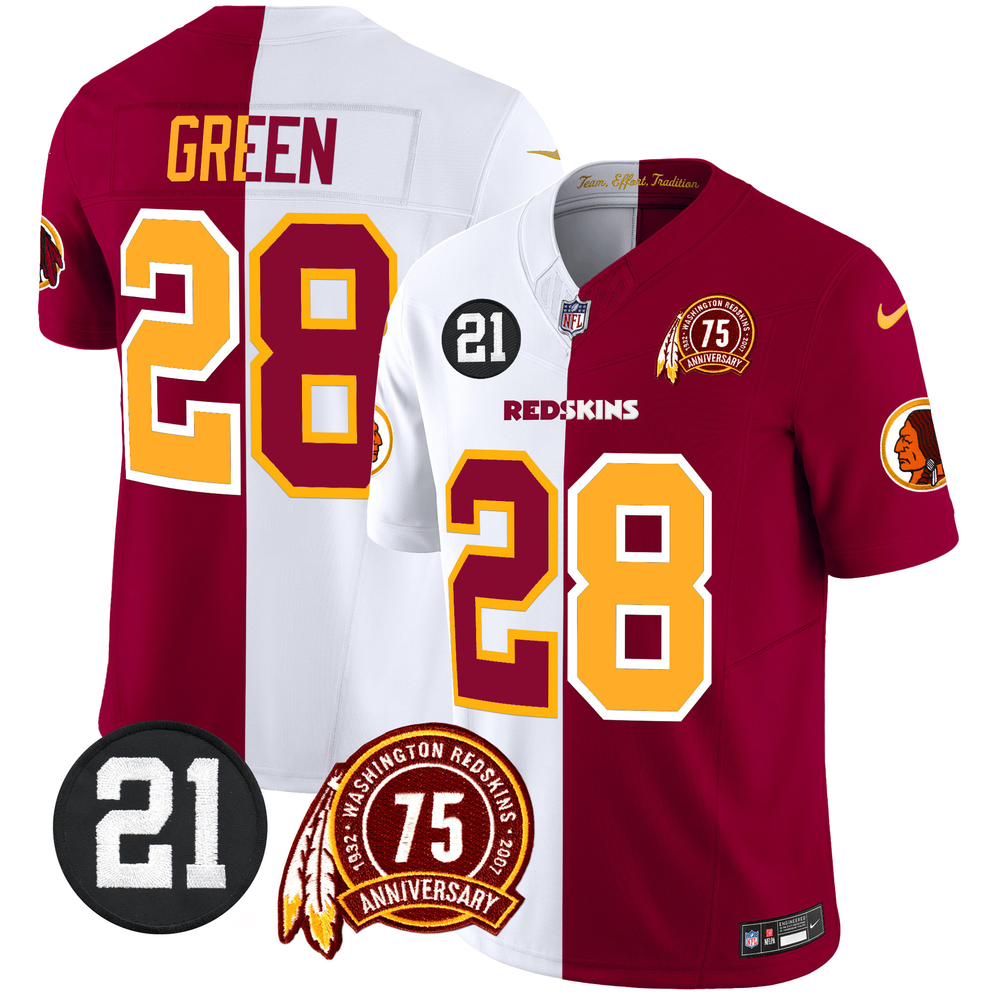 Men's Washington Redskins 75th & Sean Taylor Patch Vapor Limited Jersey - All Stitched - Image 52