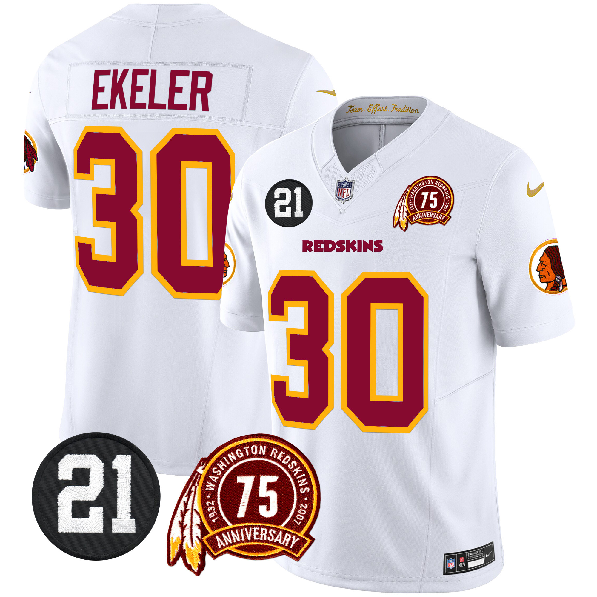 Men's Washington Redskins 75th & Sean Taylor Patch Vapor Limited Jersey - All Stitched - Image 22