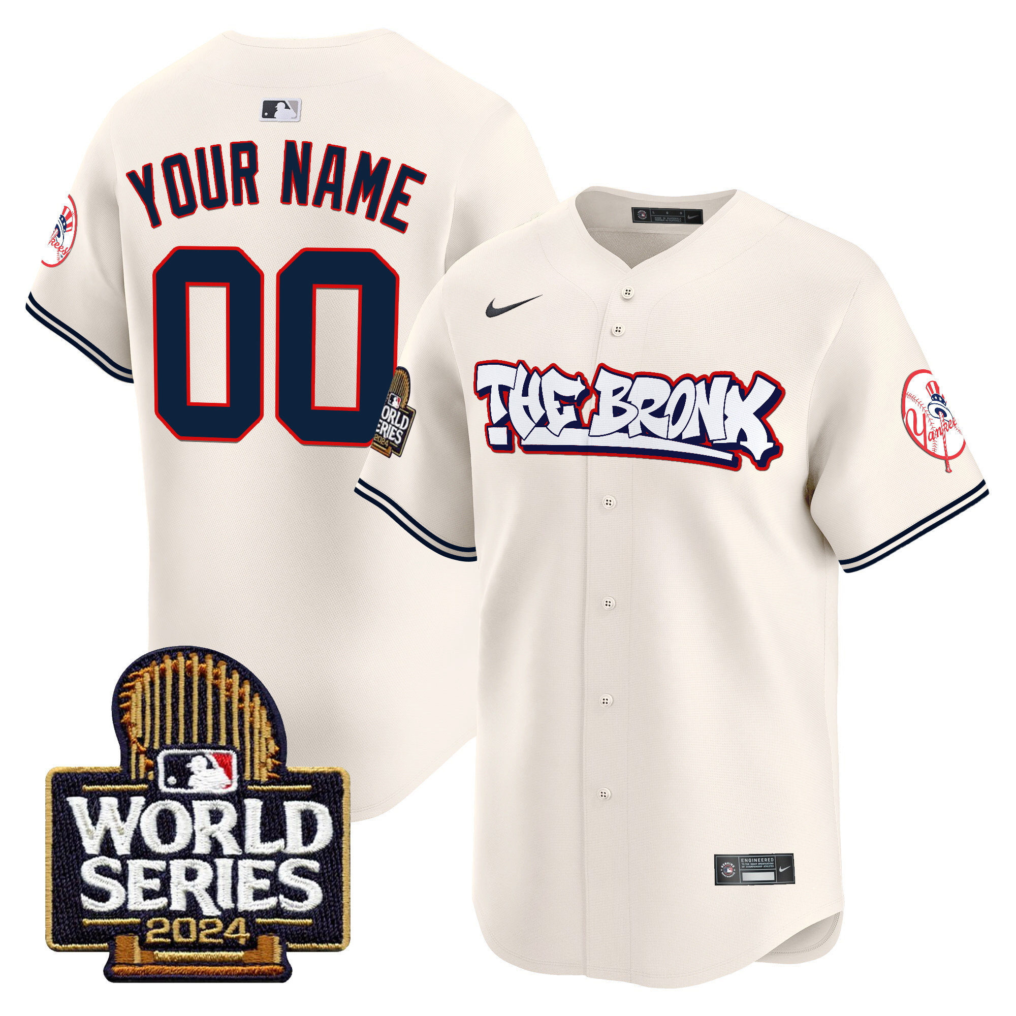 Yankees The Bronx 2024 World Series Vapor Premier Limited Custom Jersey - All Stitched