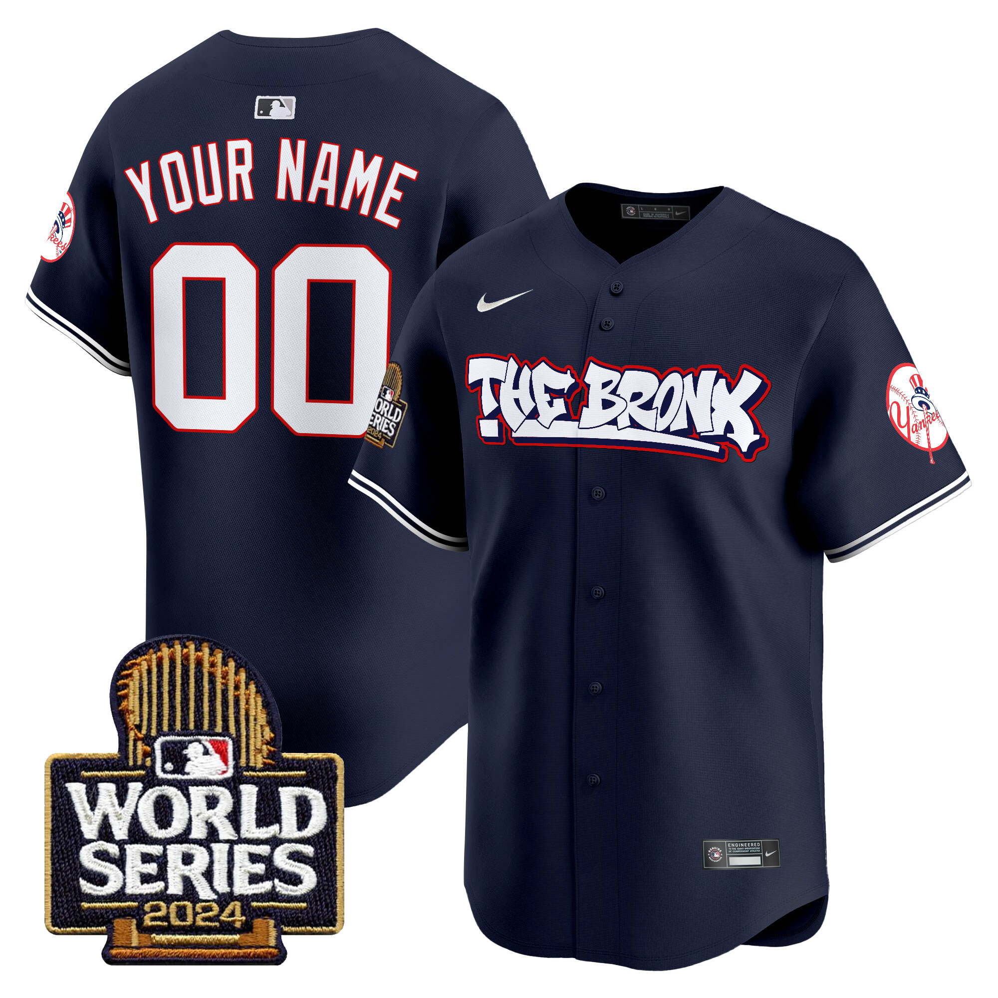 Yankees The Bronx 2024 World Series Vapor Premier Limited Custom Jersey - All Stitched - Image 3
