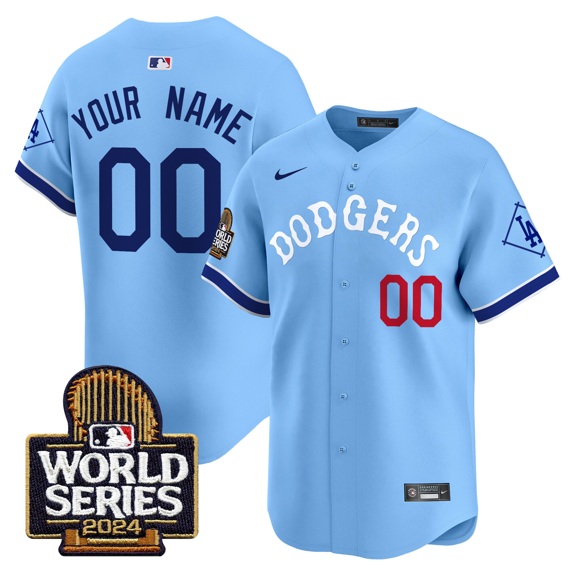 Dodgers Tribute 2024 World Series Vapor Premier Limited Custom Jersey - All Stitched