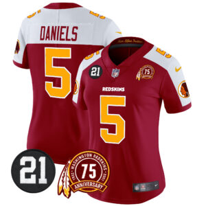 Women's Washington Redskins 75th & Sean Taylor Patch Vapor Limited Jersey - All Stitched