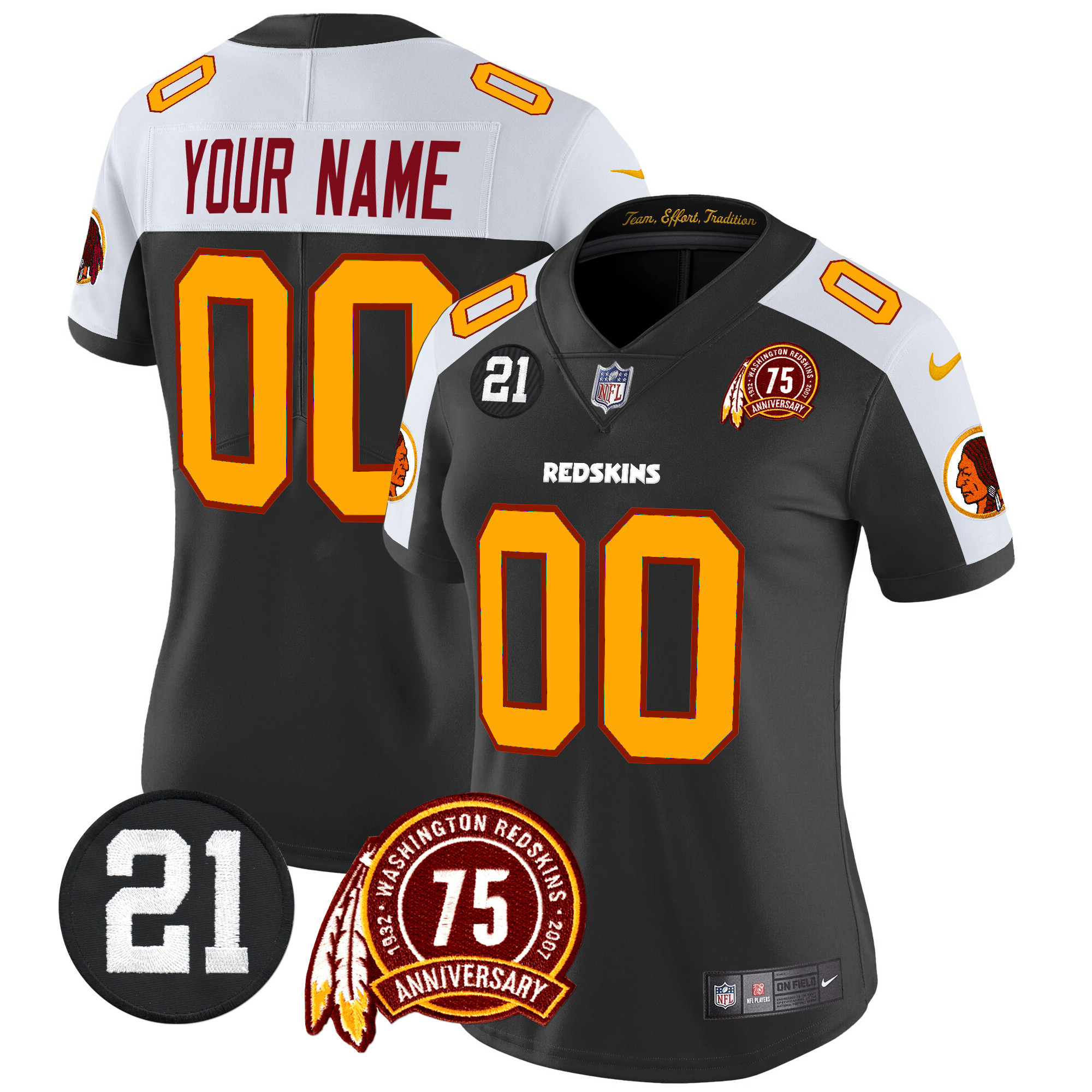 Washington Redskins 75th & Sean Taylor Patch Vapor Limited Custom Jersey - All Stitched - Image 12