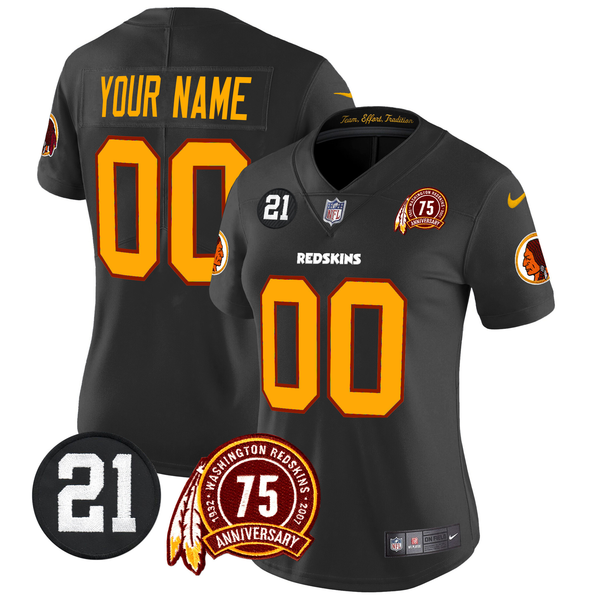 Washington Redskins 75th & Sean Taylor Patch Vapor Limited Custom Jersey - All Stitched - Image 8