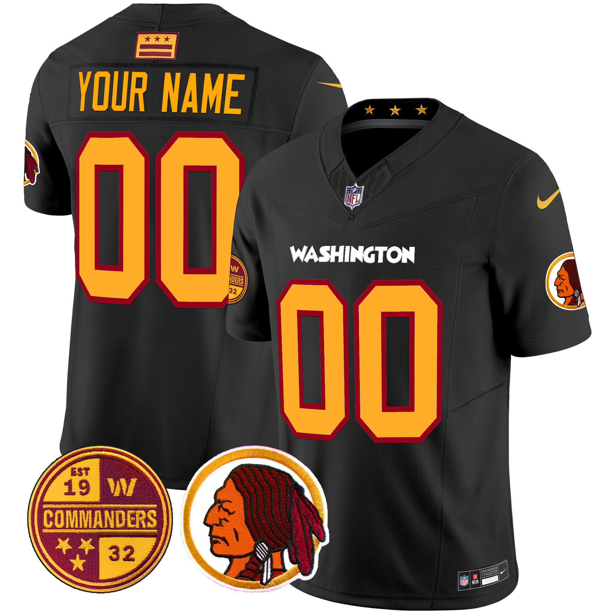 Washington Half Redskins & Commanders Vapor Limited Custom Jersey - All Stitched - Image 4