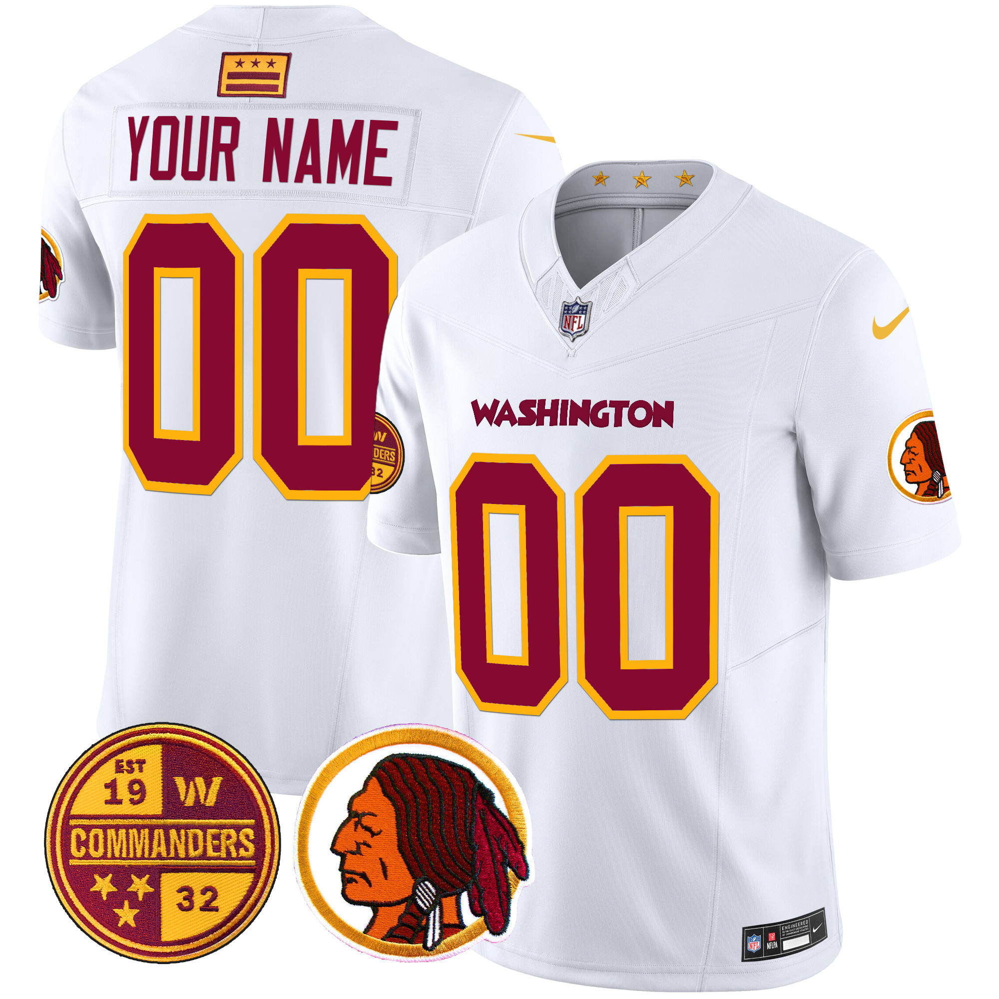Washington Half Redskins & Commanders Vapor Limited Custom Jersey - All Stitched - Image 6