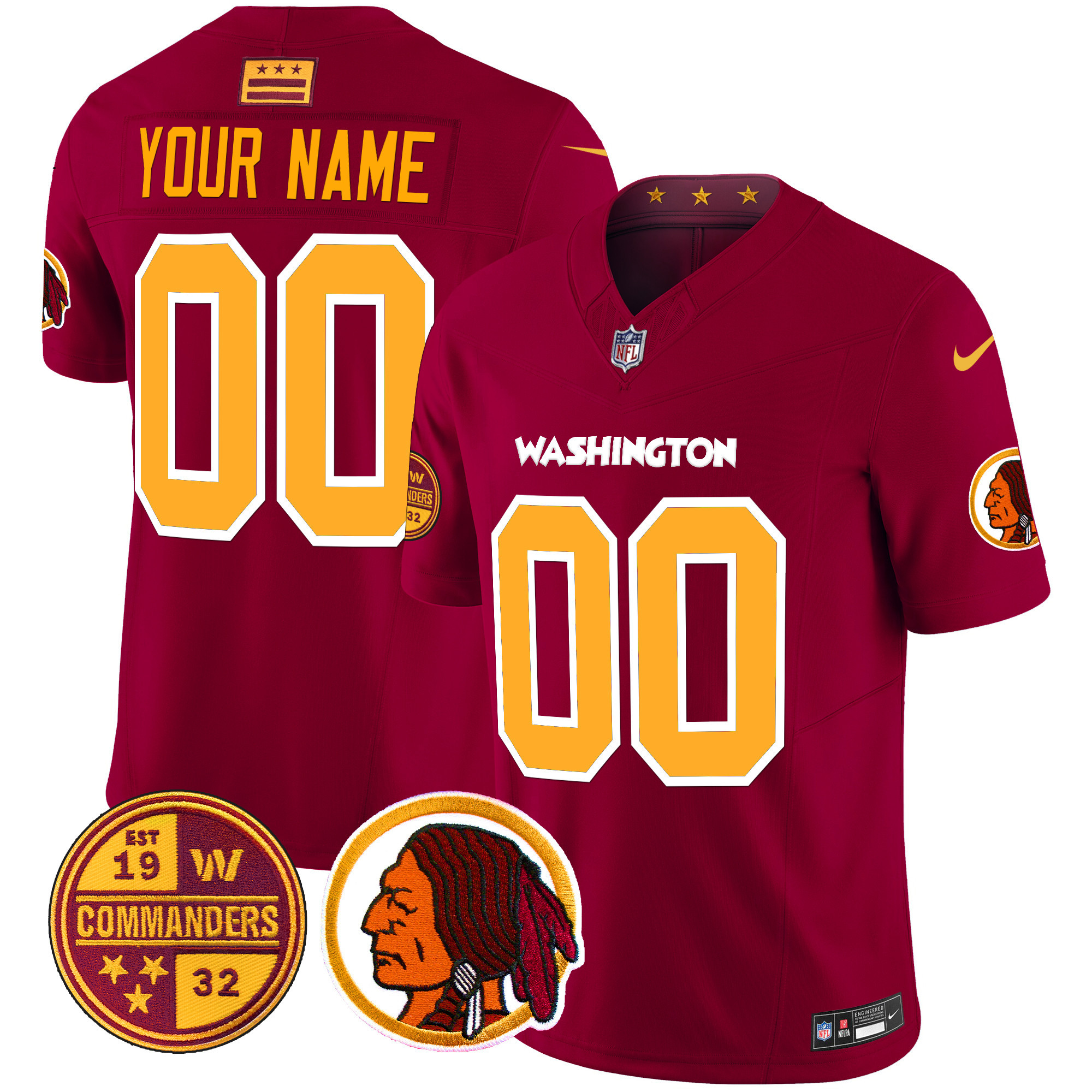 Washington Half Redskins & Commanders Vapor Limited Custom Jersey - All Stitched - Image 5