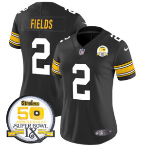 Women's Steelers 50th Anniversary Of Super Bowl IX Patch Vapor Limited Jersey - All Stitched