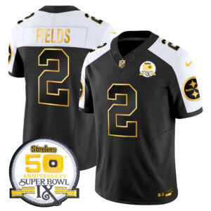 Men's Steelers 50th Anniversary of Super Bowl IX Patch Gold Vapor Limited Jersey - All Stitched