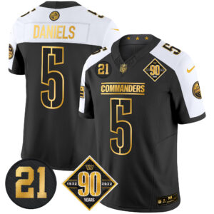 Men's Washington Commanders 90th & Sean Taylor Patch Gold Vapor Limited Jersey - All Stitched