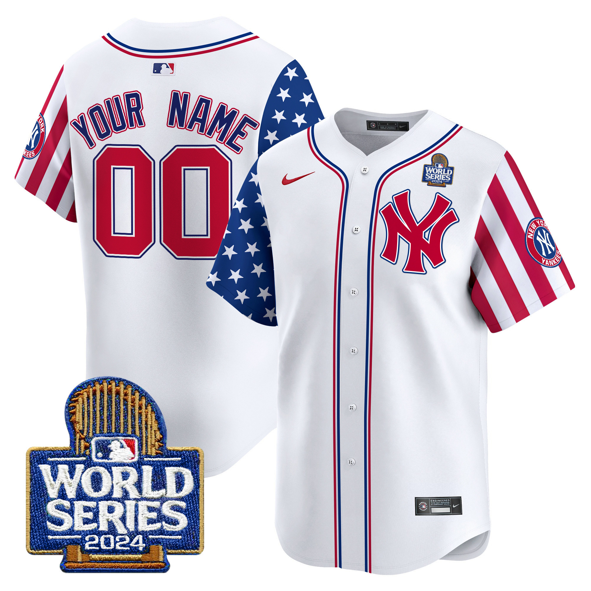 Yankees American Style 2024 World Series Vapor Premier Limited Custom Jersey V2 - All Stitched