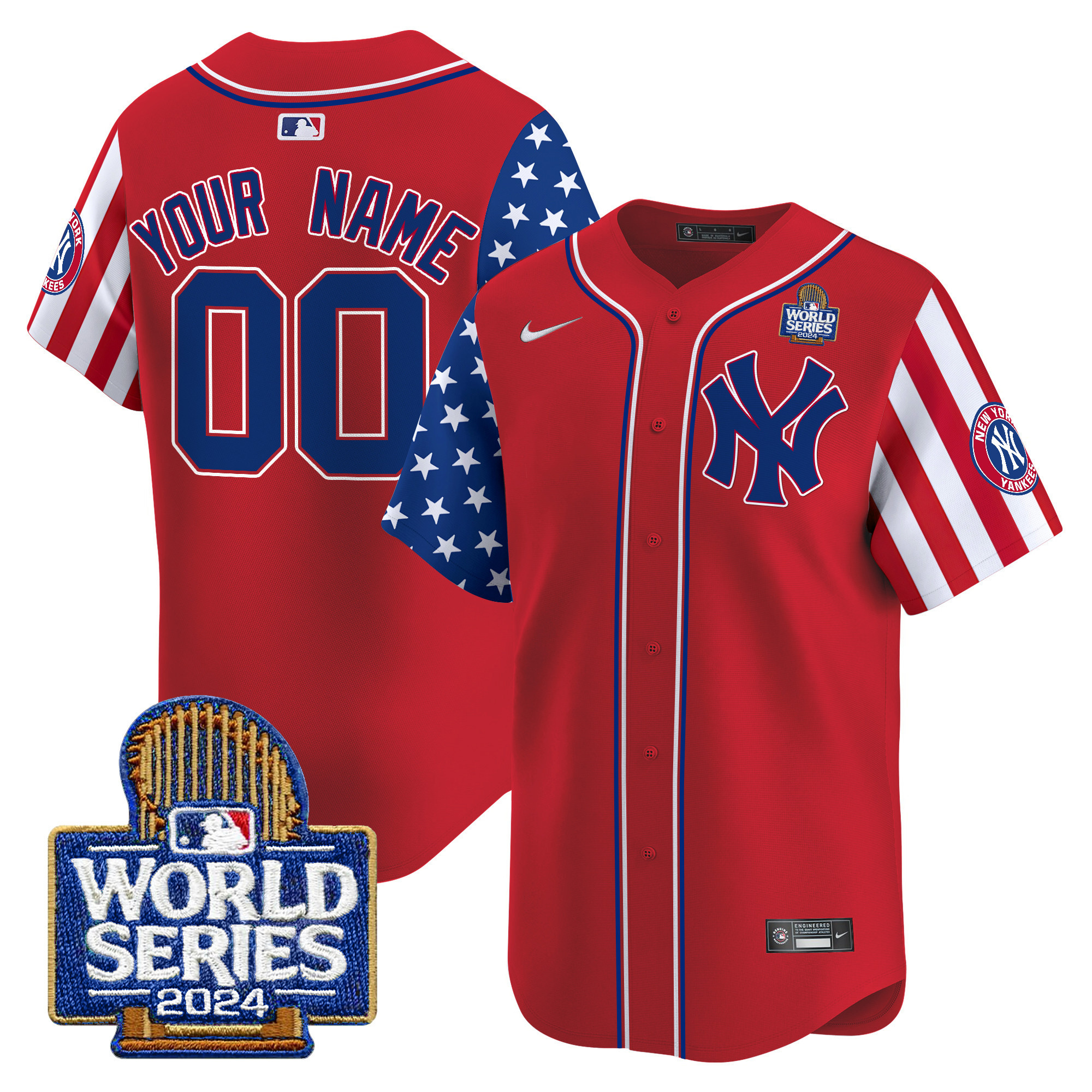 Yankees American Style 2024 World Series Vapor Premier Limited Custom Jersey V2 - All Stitched - Image 2