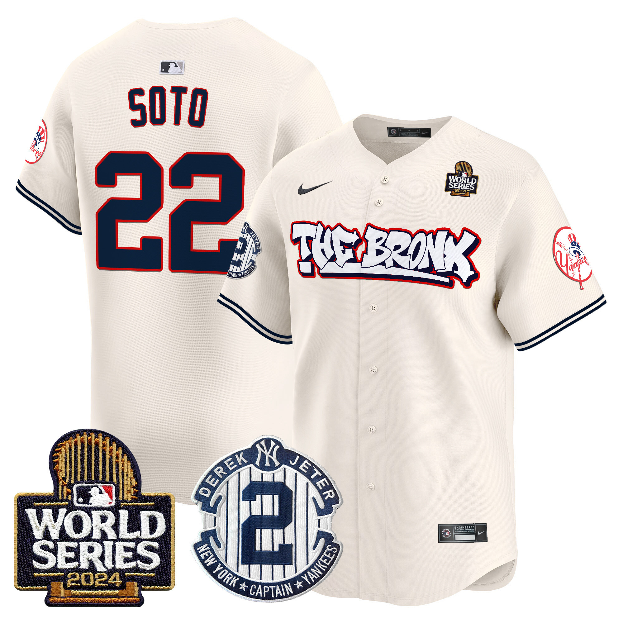 Men's Yankees The Bronx 2024 World Series Vapor Premier Limited Jersey V2 - All Stitched - Image 6