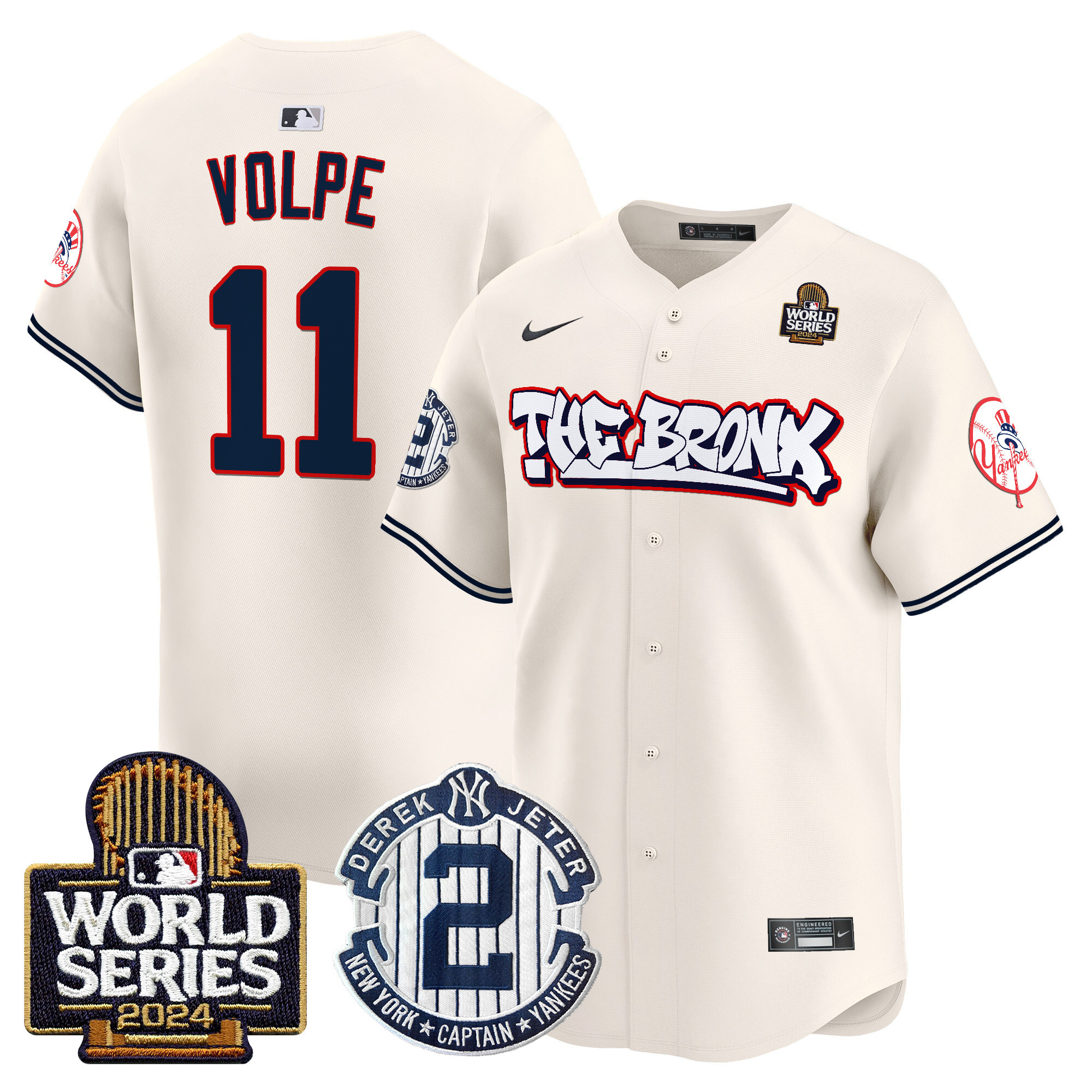 Men's Yankees The Bronx 2024 World Series Vapor Premier Limited Jersey V2 - All Stitched - Image 2