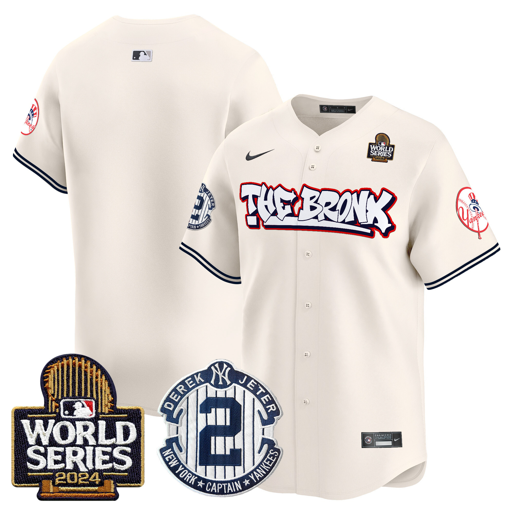 Men's Yankees The Bronx 2024 World Series Vapor Premier Limited Jersey V2 - All Stitched - Image 8