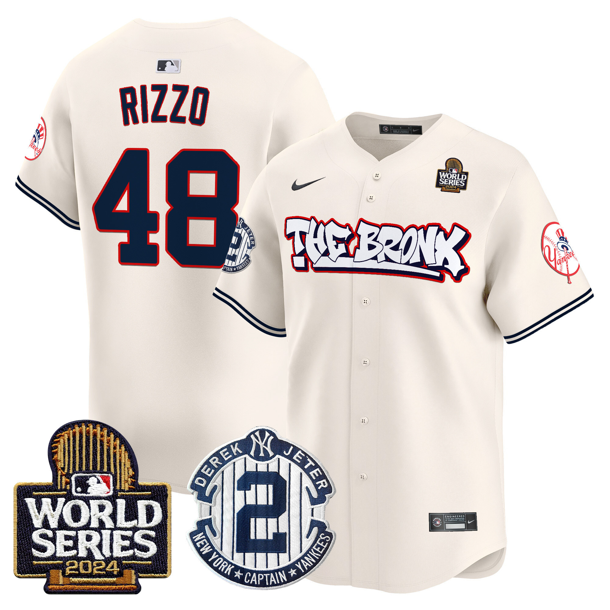 Men's Yankees The Bronx 2024 World Series Vapor Premier Limited Jersey V2 - All Stitched - Image 7