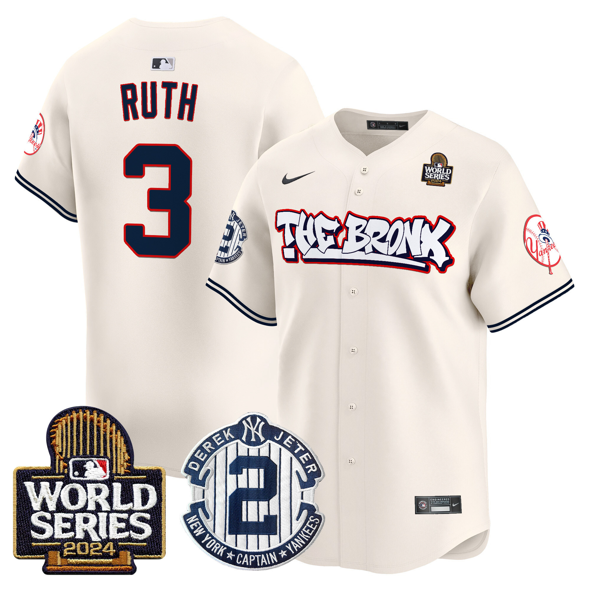 Men's Yankees The Bronx 2024 World Series Vapor Premier Limited Jersey V2 - All Stitched - Image 3