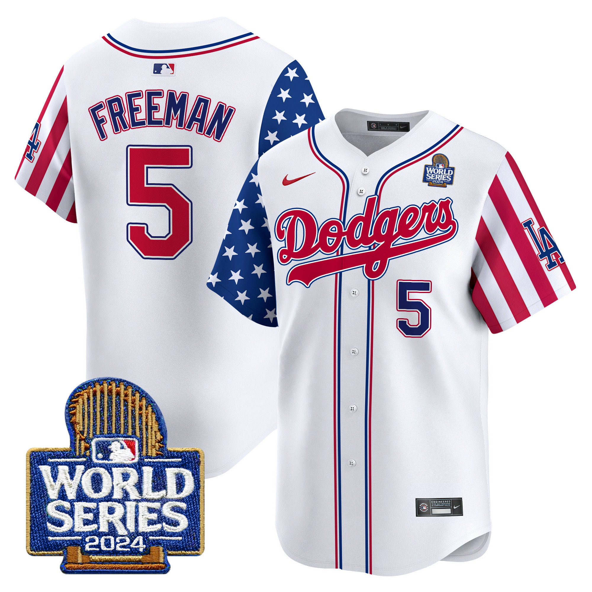 Men's Dodgers American Style 2024 World Series Vapor Premier Limited Jersey V2 - All Stitched - Image 2