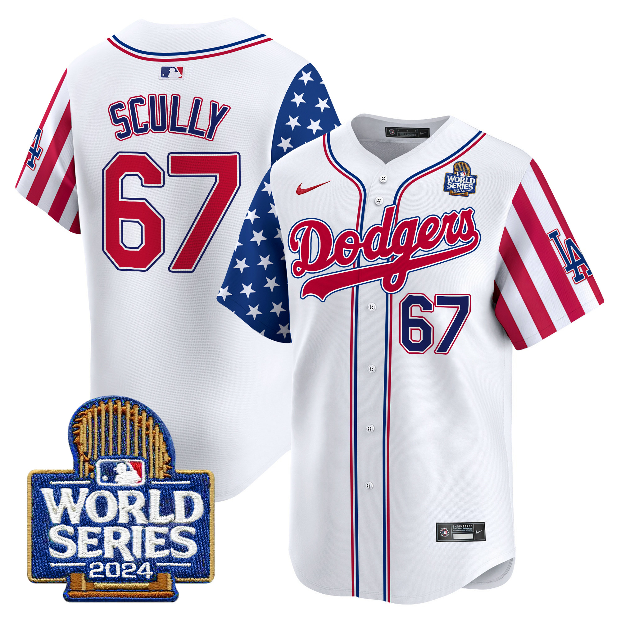 Men's Dodgers American Style 2024 World Series Vapor Premier Limited Jersey V2 - All Stitched - Image 5
