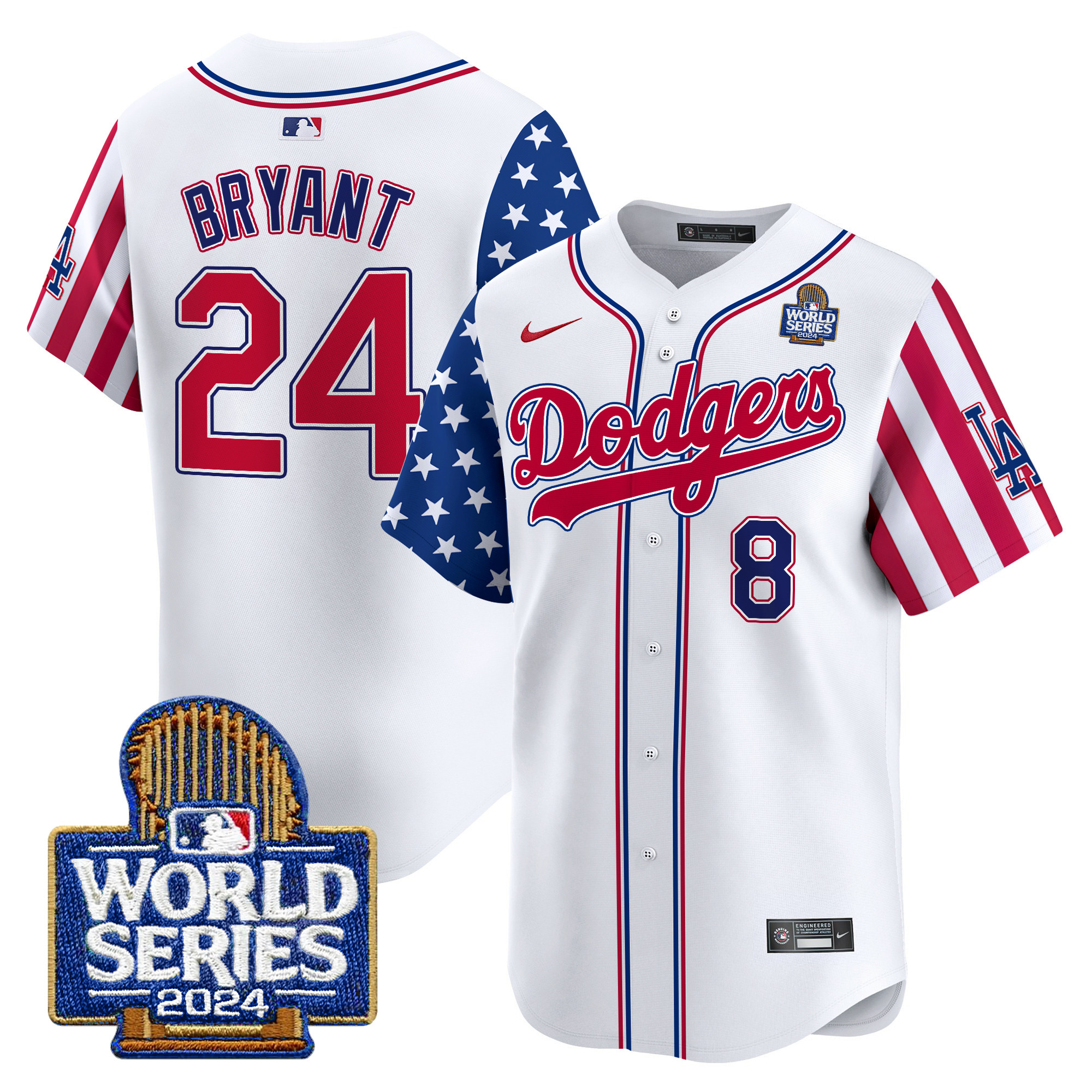 Men's Dodgers American Style 2024 World Series Vapor Premier Limited Jersey V2 - All Stitched - Image 4