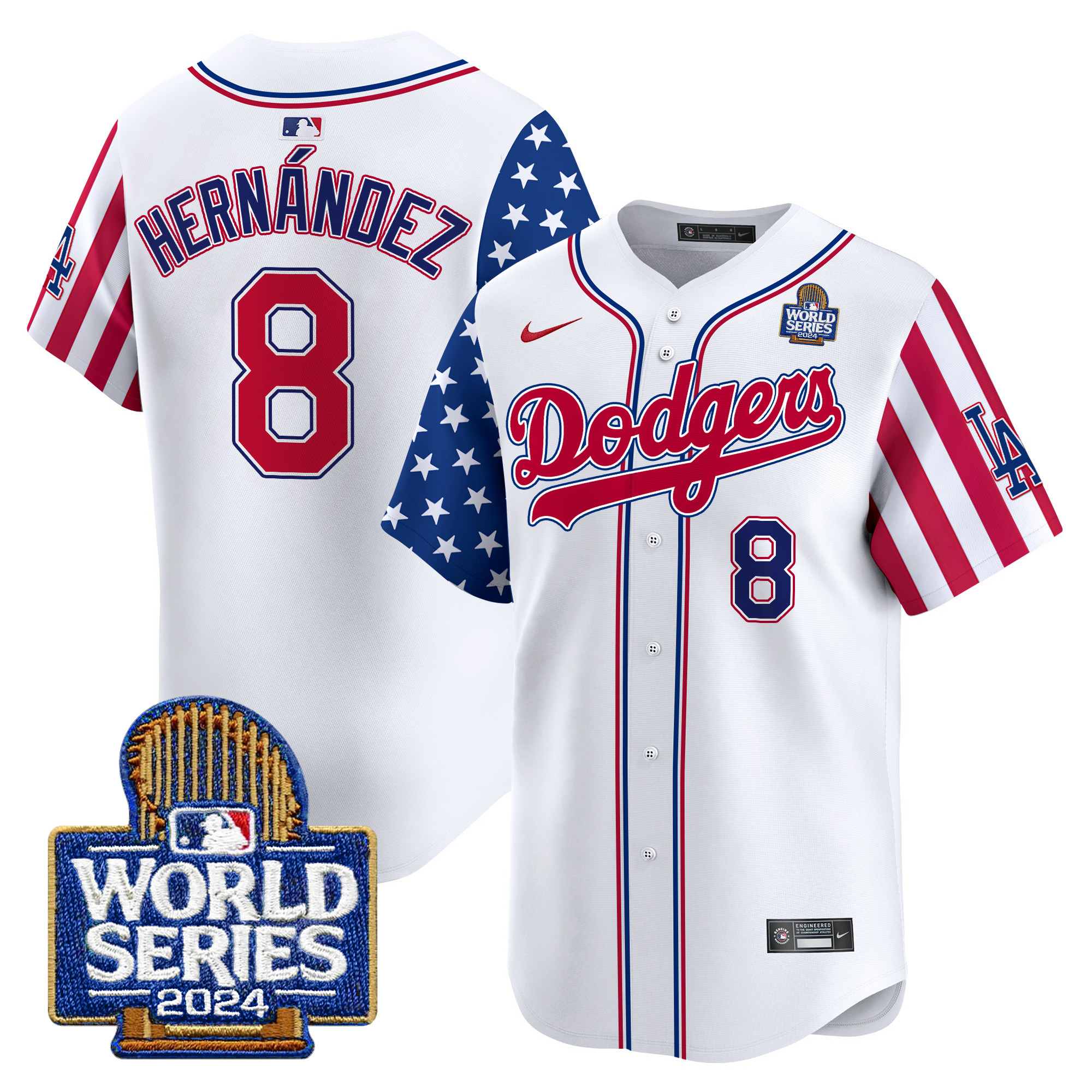 Men's Dodgers American Style 2024 World Series Vapor Premier Limited Jersey V2 - All Stitched - Image 6