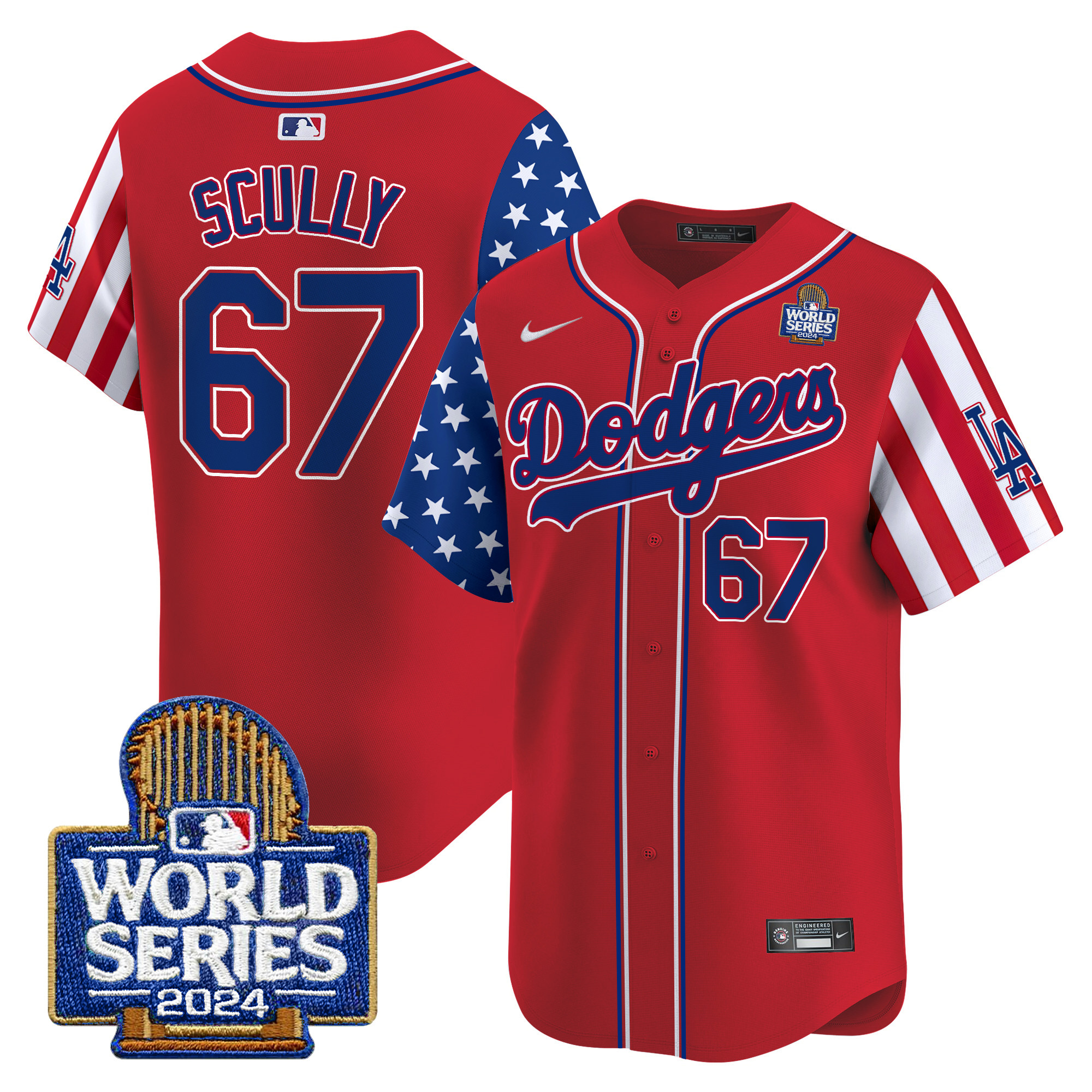 Men's Dodgers American Style 2024 World Series Vapor Premier Limited Jersey V2 - All Stitched - Image 16