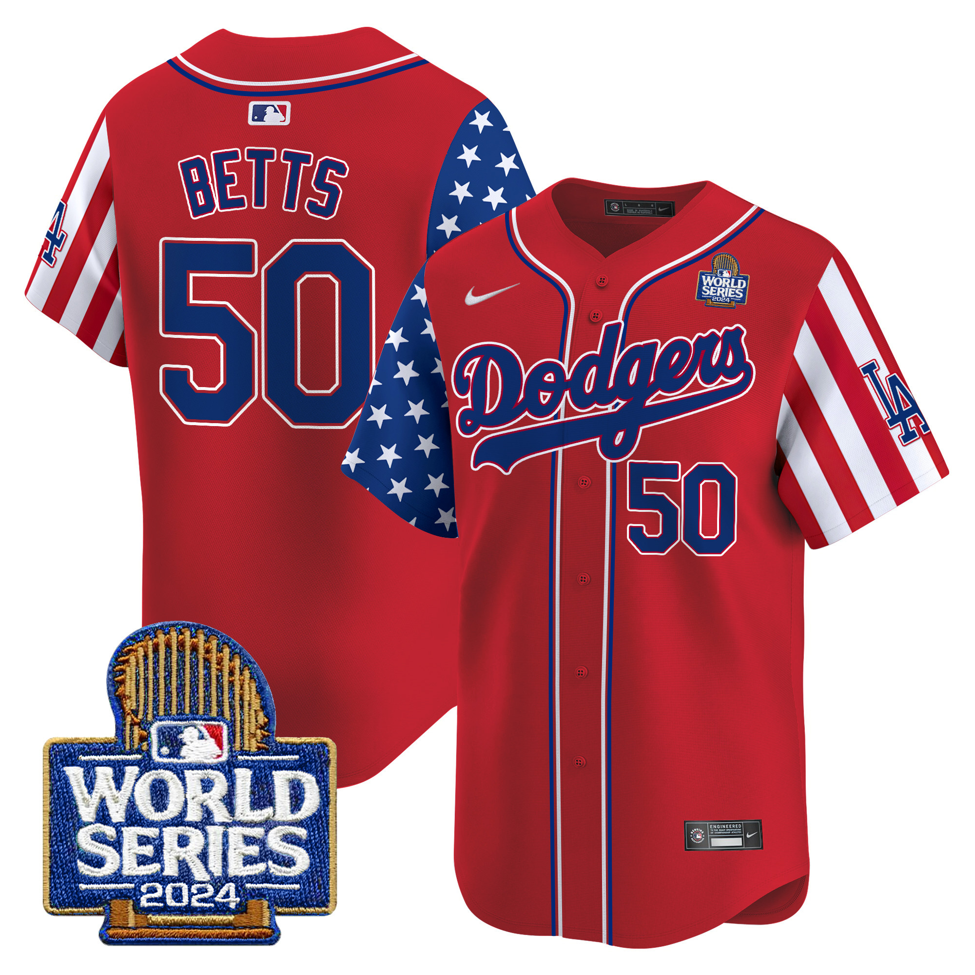 Men's Dodgers American Style 2024 World Series Vapor Premier Limited Jersey V2 - All Stitched - Image 14