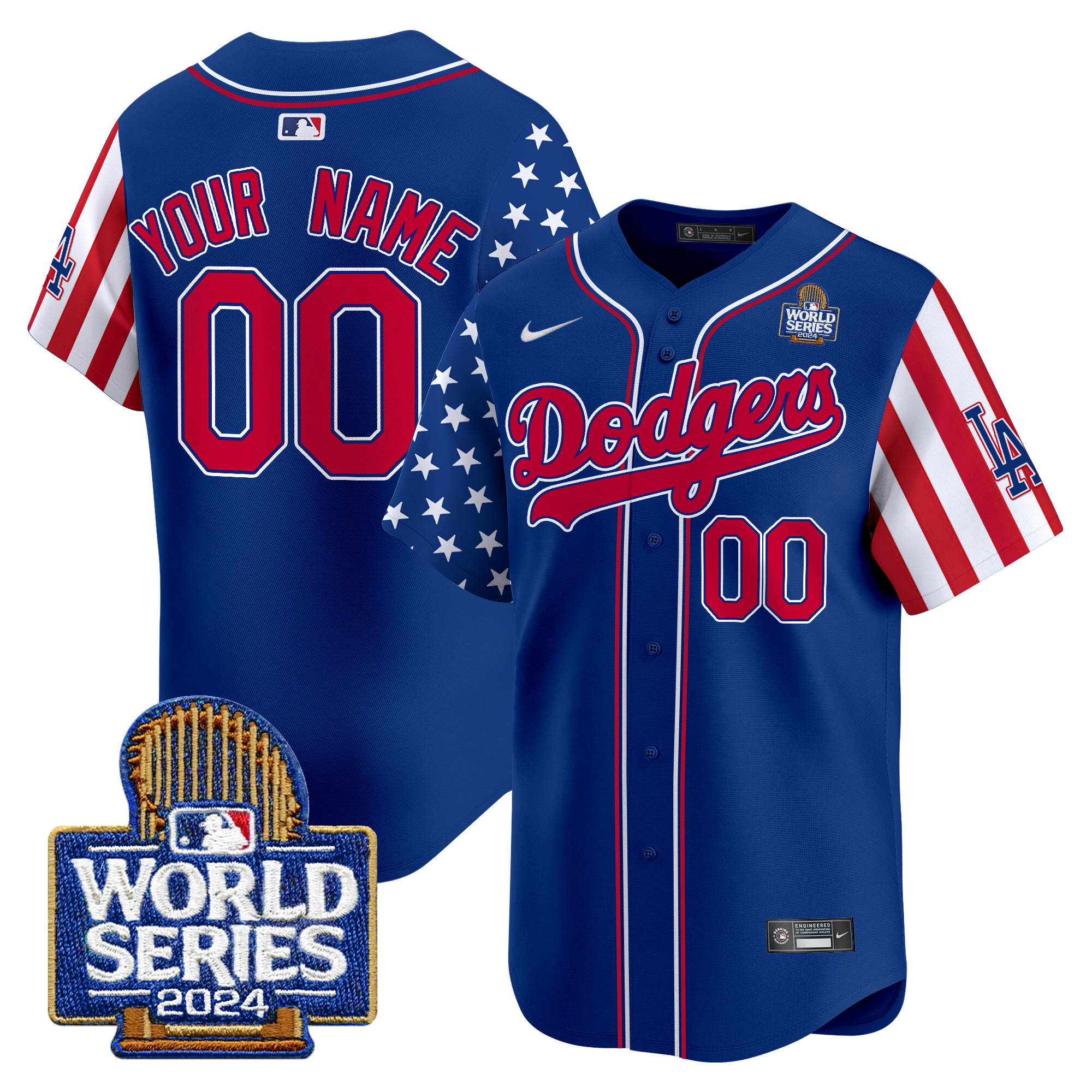 Dodgers American Style 2024 World Series Vapor Premier Limited Custom Jersey V2 - All Stitched - Image 3