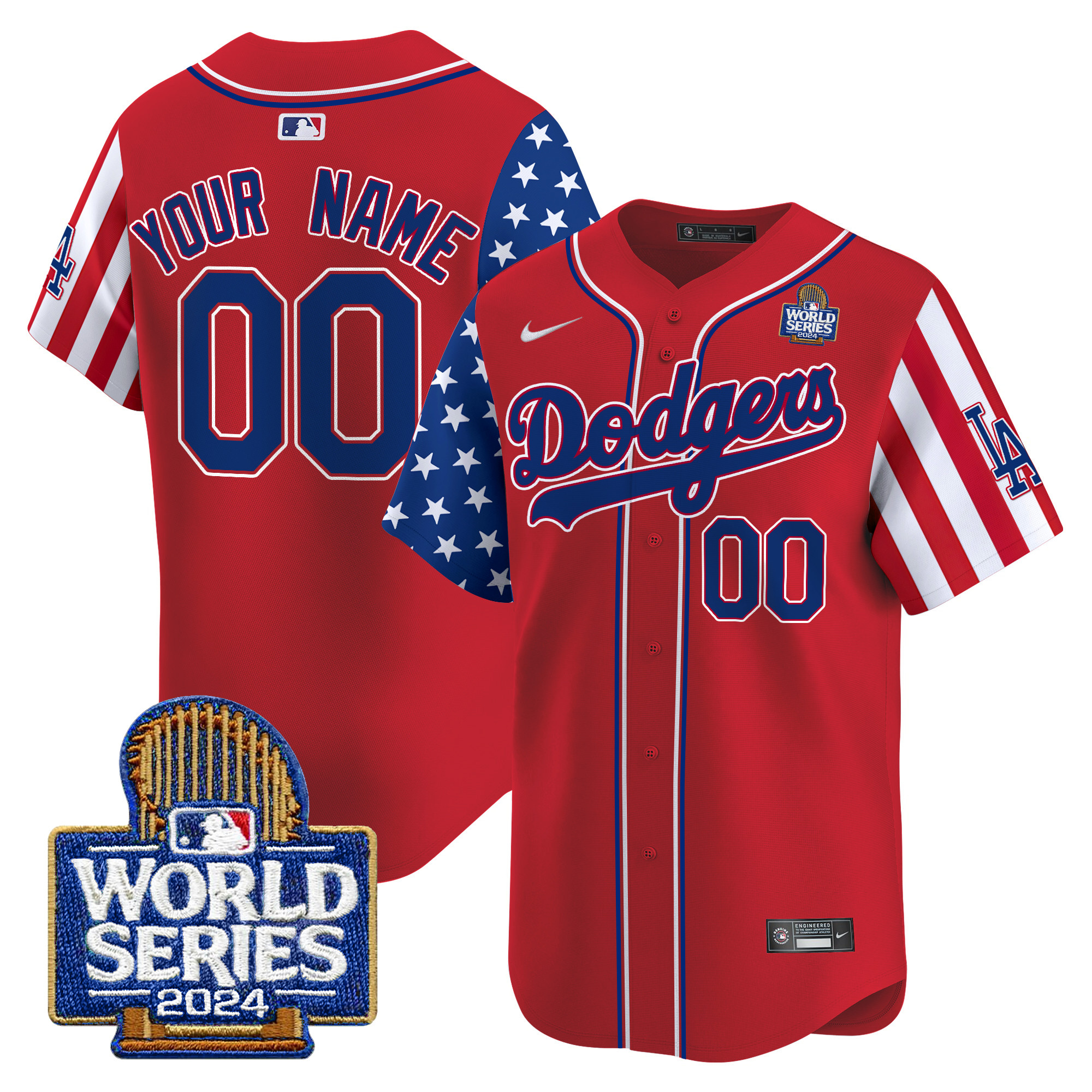 Dodgers American Style 2024 World Series Vapor Premier Limited Custom Jersey V2 - All Stitched - Image 2
