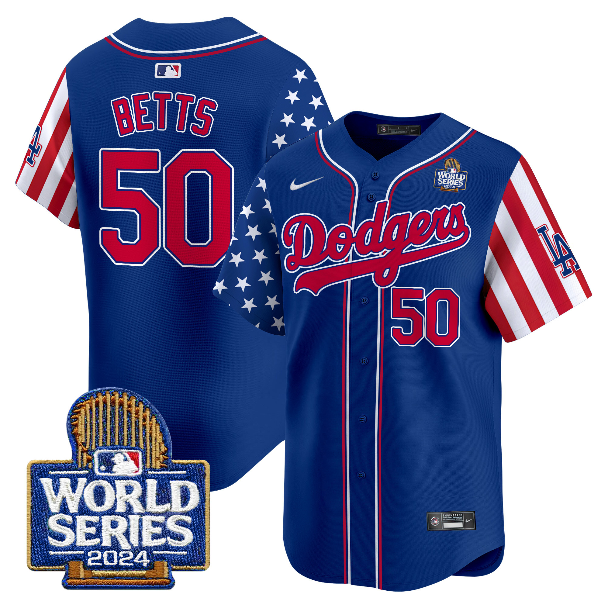 Men's Dodgers American Style 2024 World Series Vapor Premier Limited Jersey V2 - All Stitched - Image 25