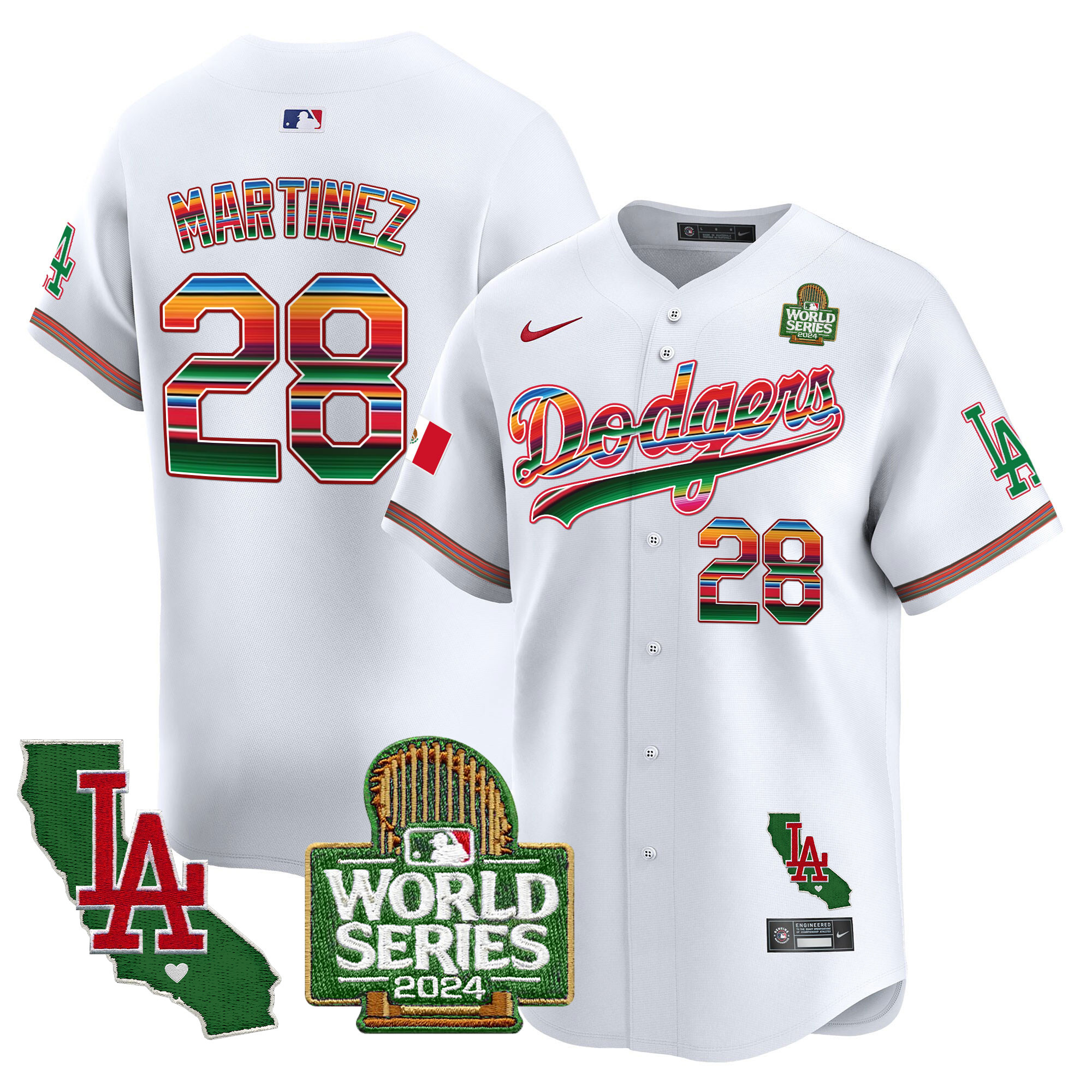 Men's Dodgers Mexico 2024 World Series Vapor Premier Limited Jersey V2 - All Stitched - Image 7