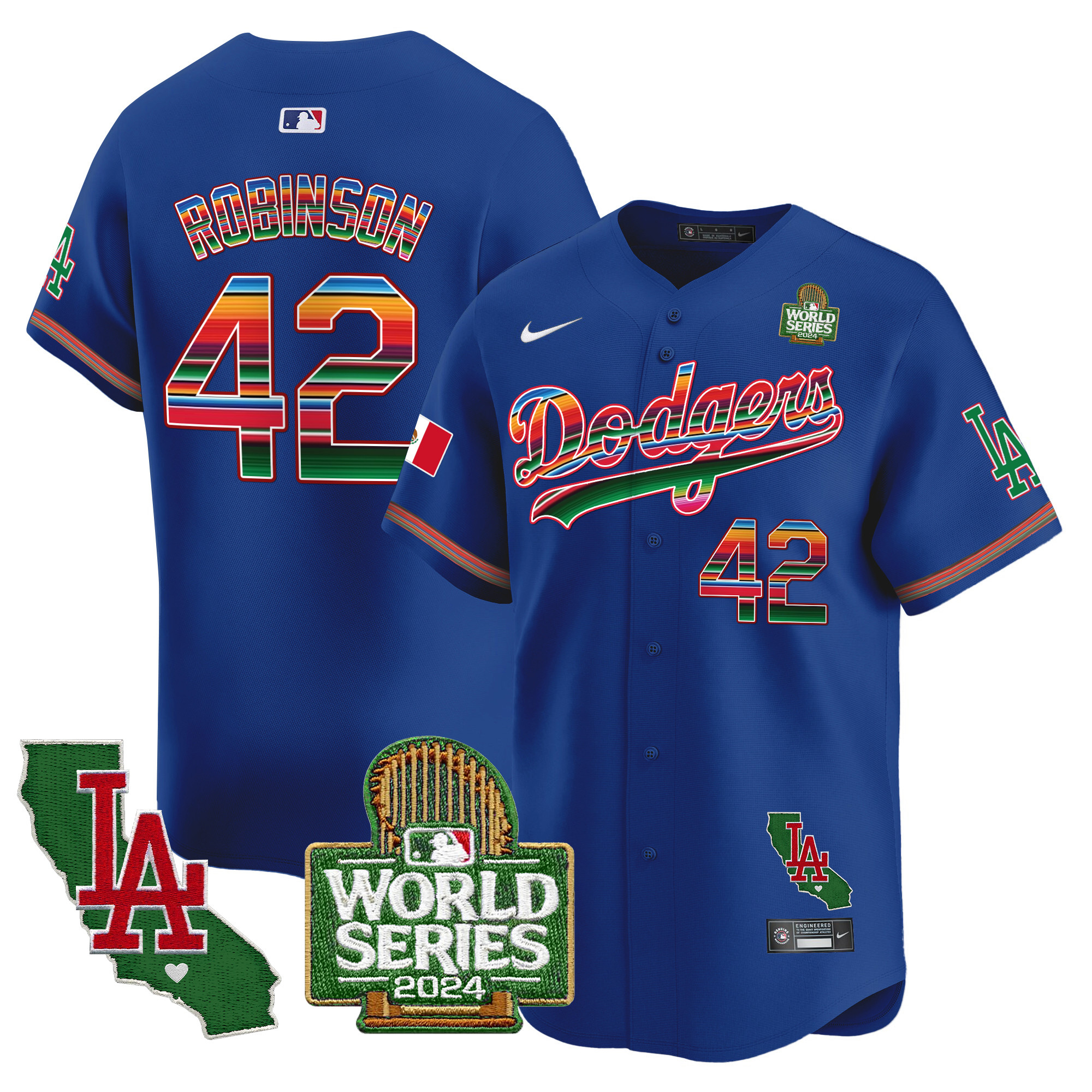 Men's Dodgers Mexico 2024 World Series Vapor Premier Limited Jersey V2 - All Stitched - Image 12
