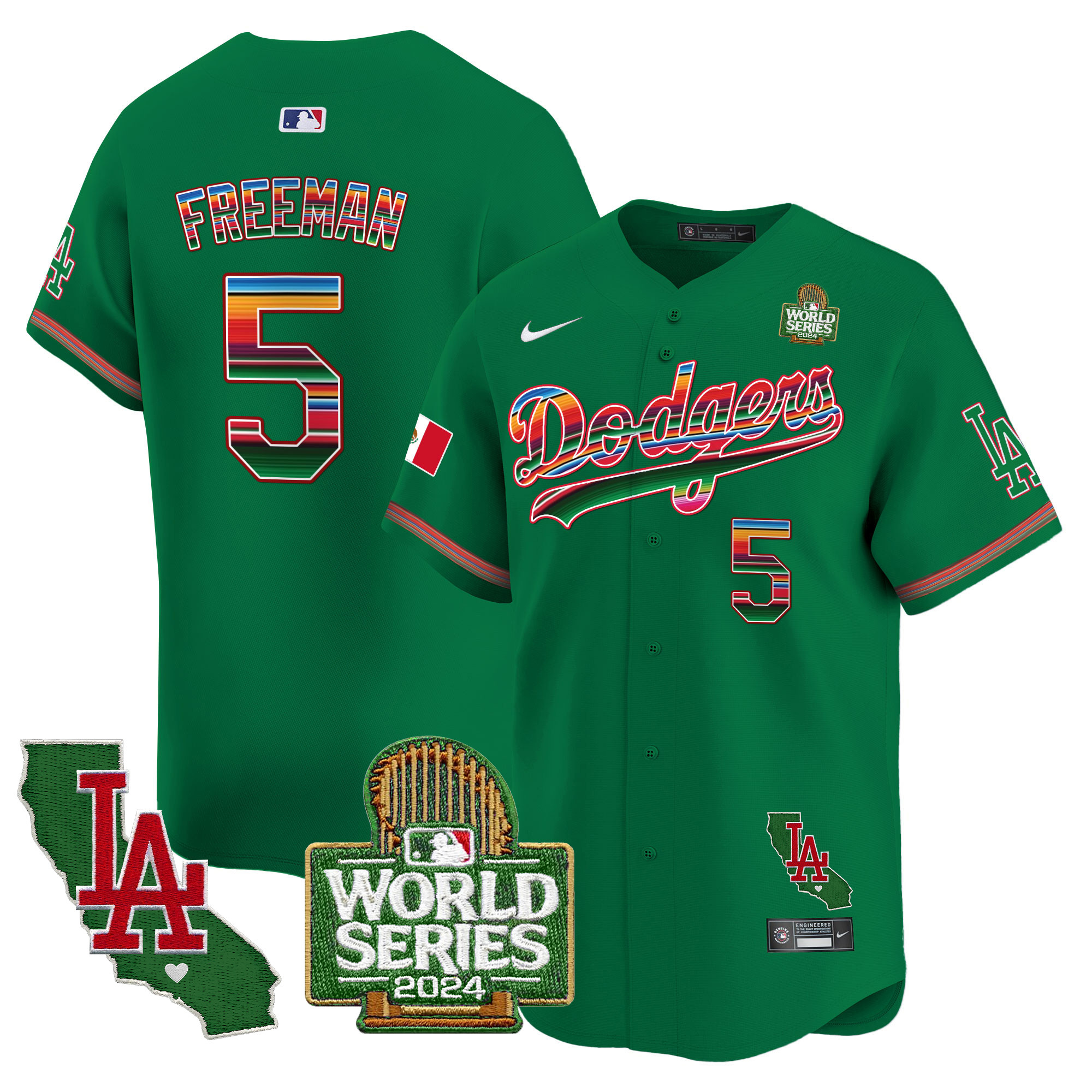 Men's Dodgers Mexico 2024 World Series Vapor Premier Limited Jersey V2 - All Stitched - Image 41