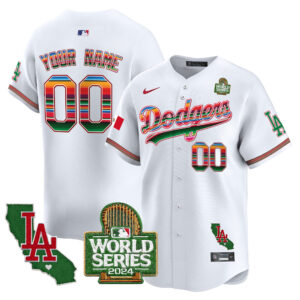 Dodgers Mexico 2024 World Series Vapor Premier Limited Custom Jersey V2 - All Stitched