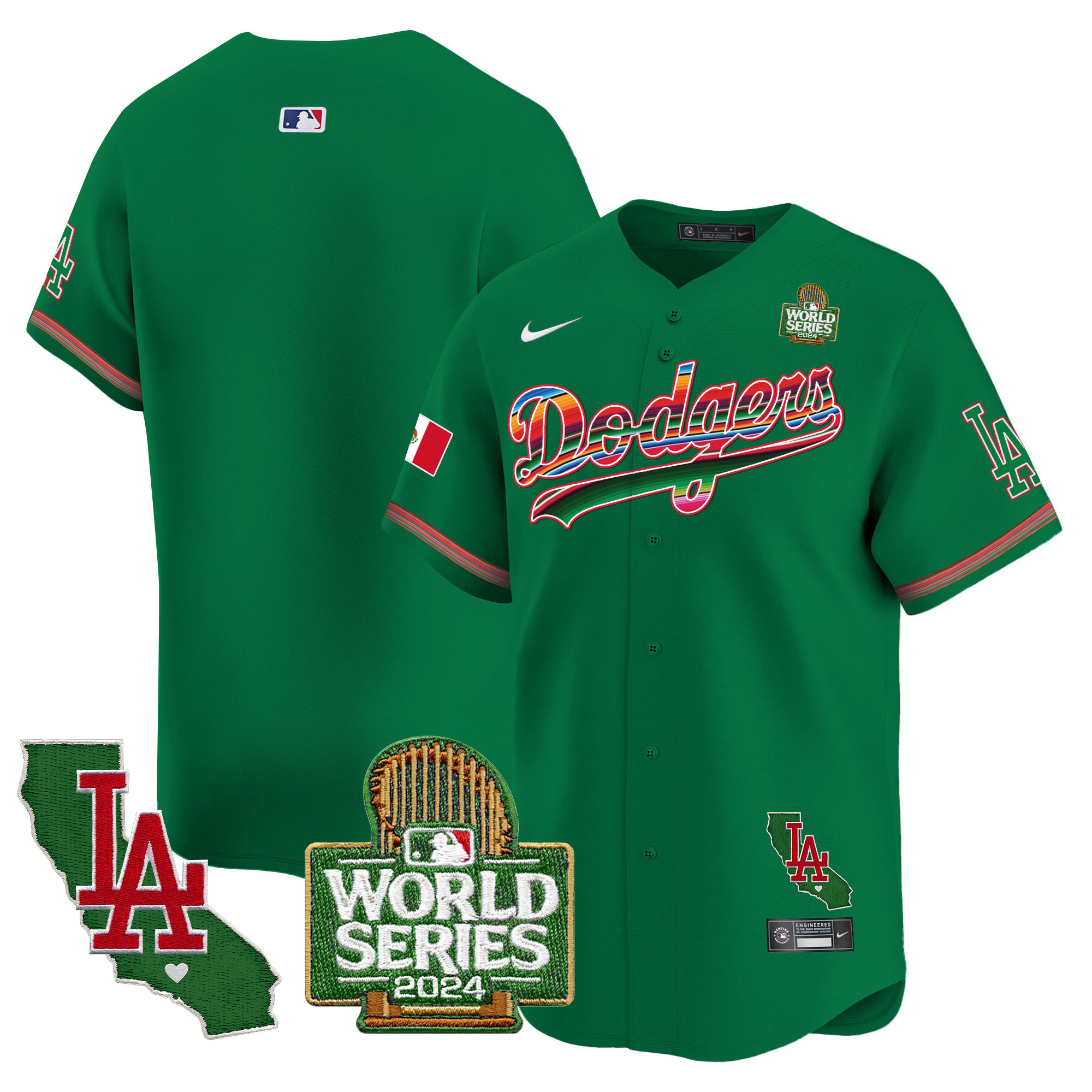 Men's Dodgers Mexico 2024 World Series Vapor Premier Limited Jersey V2 - All Stitched - Image 45