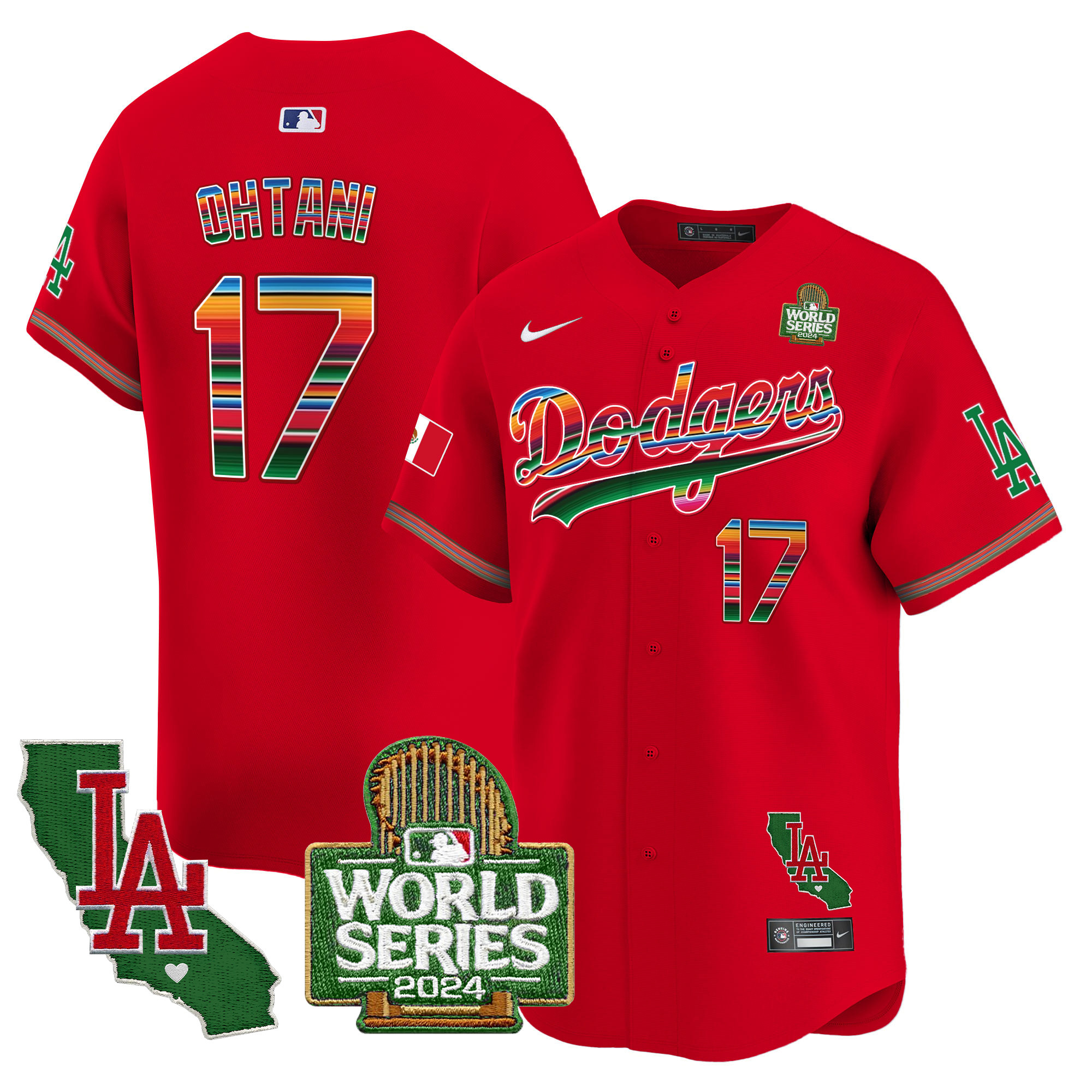 Men's Dodgers Mexico 2024 World Series Vapor Premier Limited Jersey V2 - All Stitched - Image 47