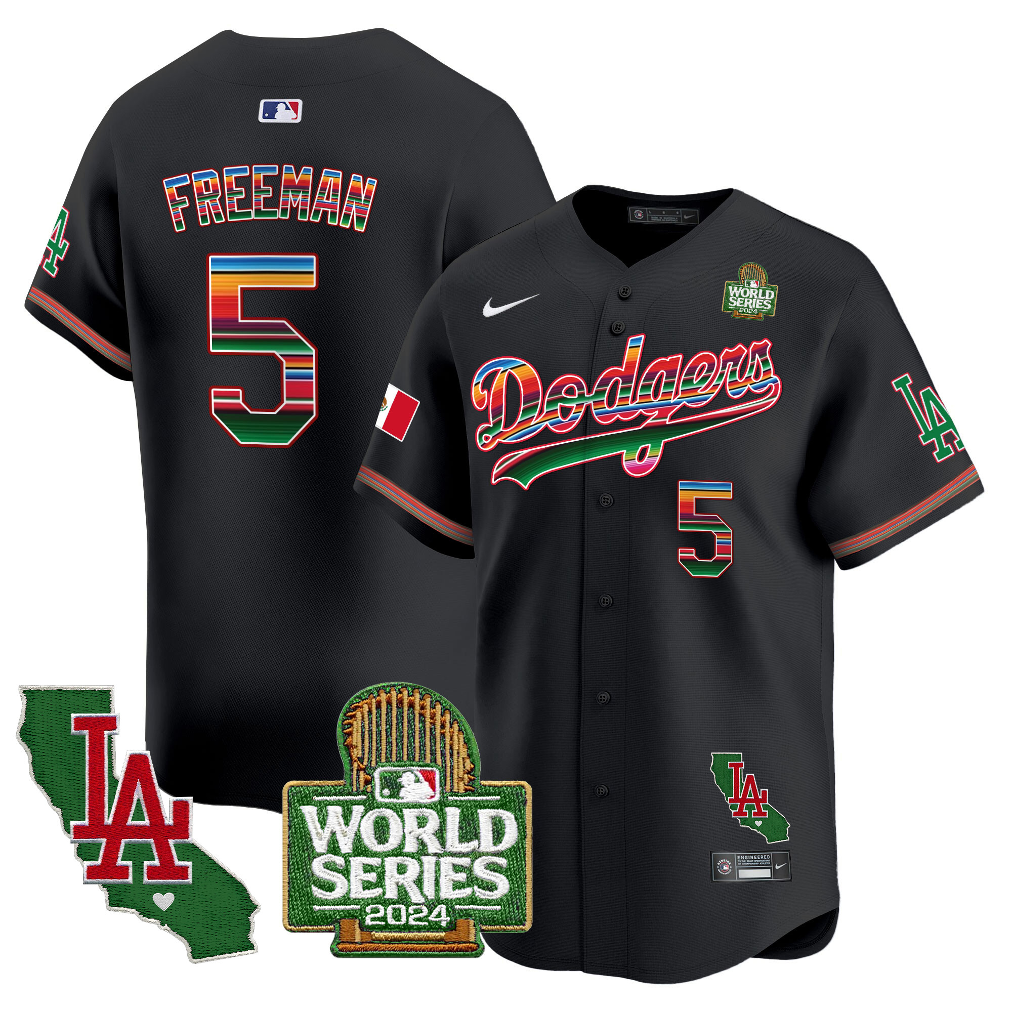 Men's Dodgers Mexico 2024 World Series Vapor Premier Limited Jersey V2 - All Stitched - Image 23