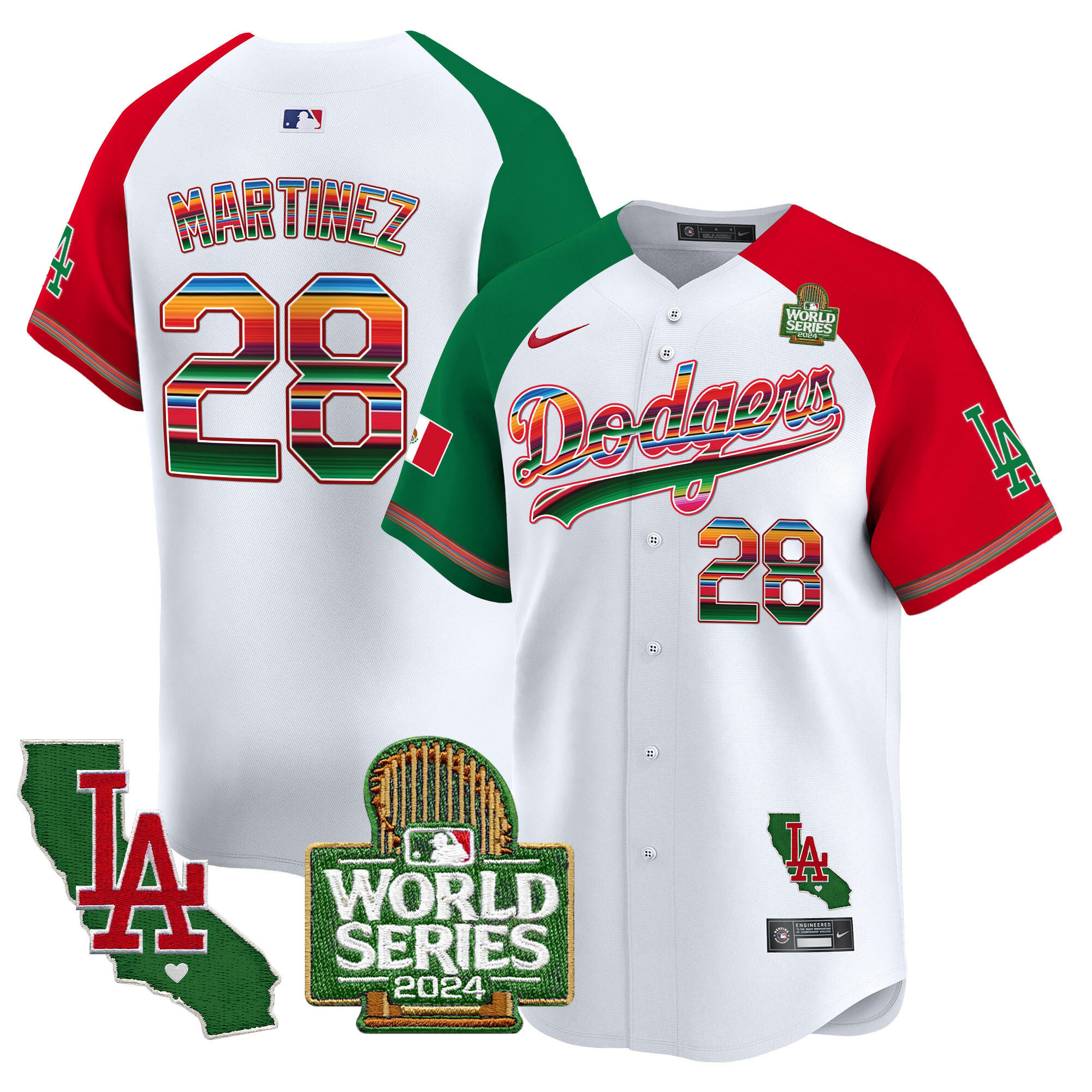 Men's Dodgers Mexico 2024 World Series Vapor Premier Limited Jersey V2 - All Stitched - Image 34