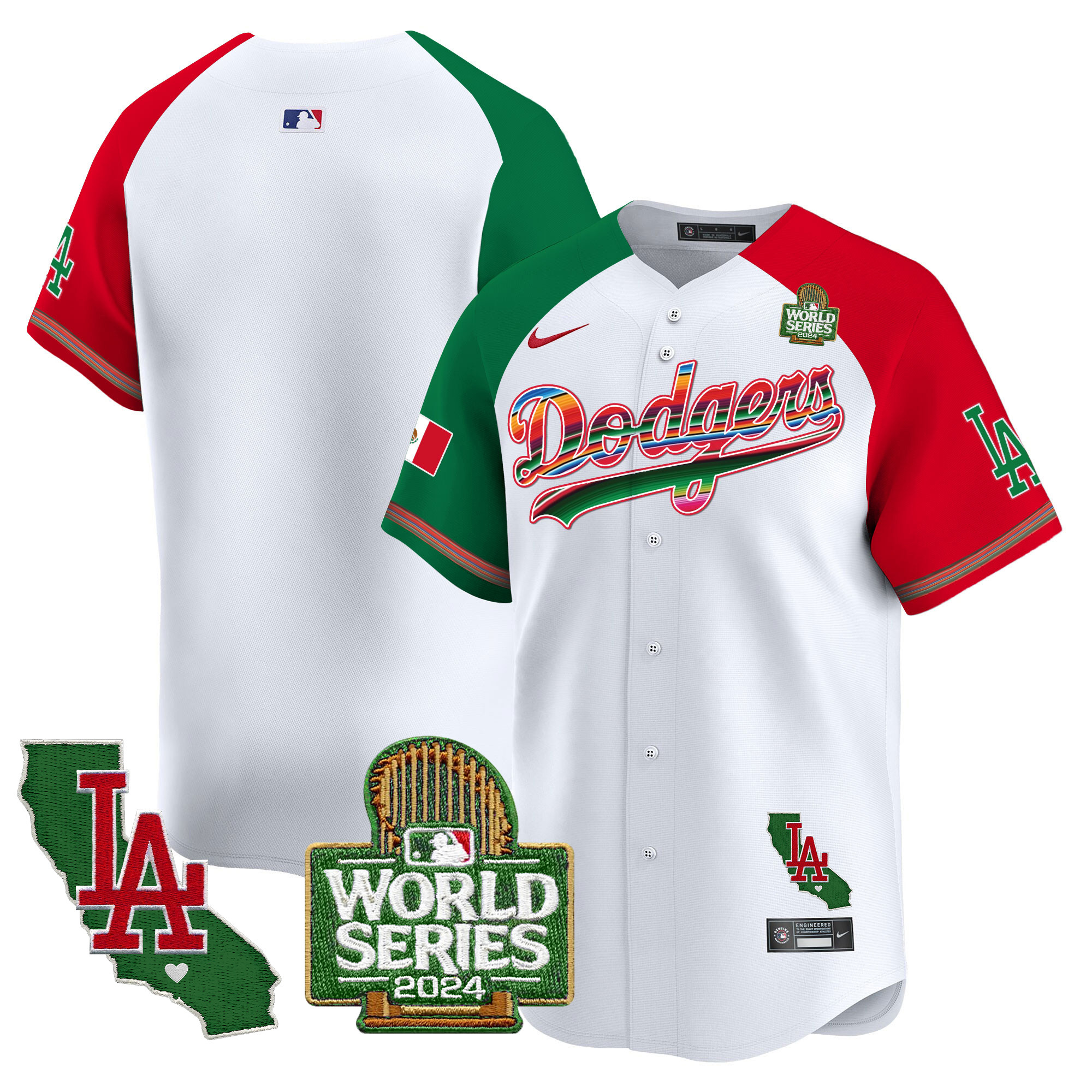 Men's Dodgers Mexico 2024 World Series Vapor Premier Limited Jersey V2 - All Stitched - Image 36