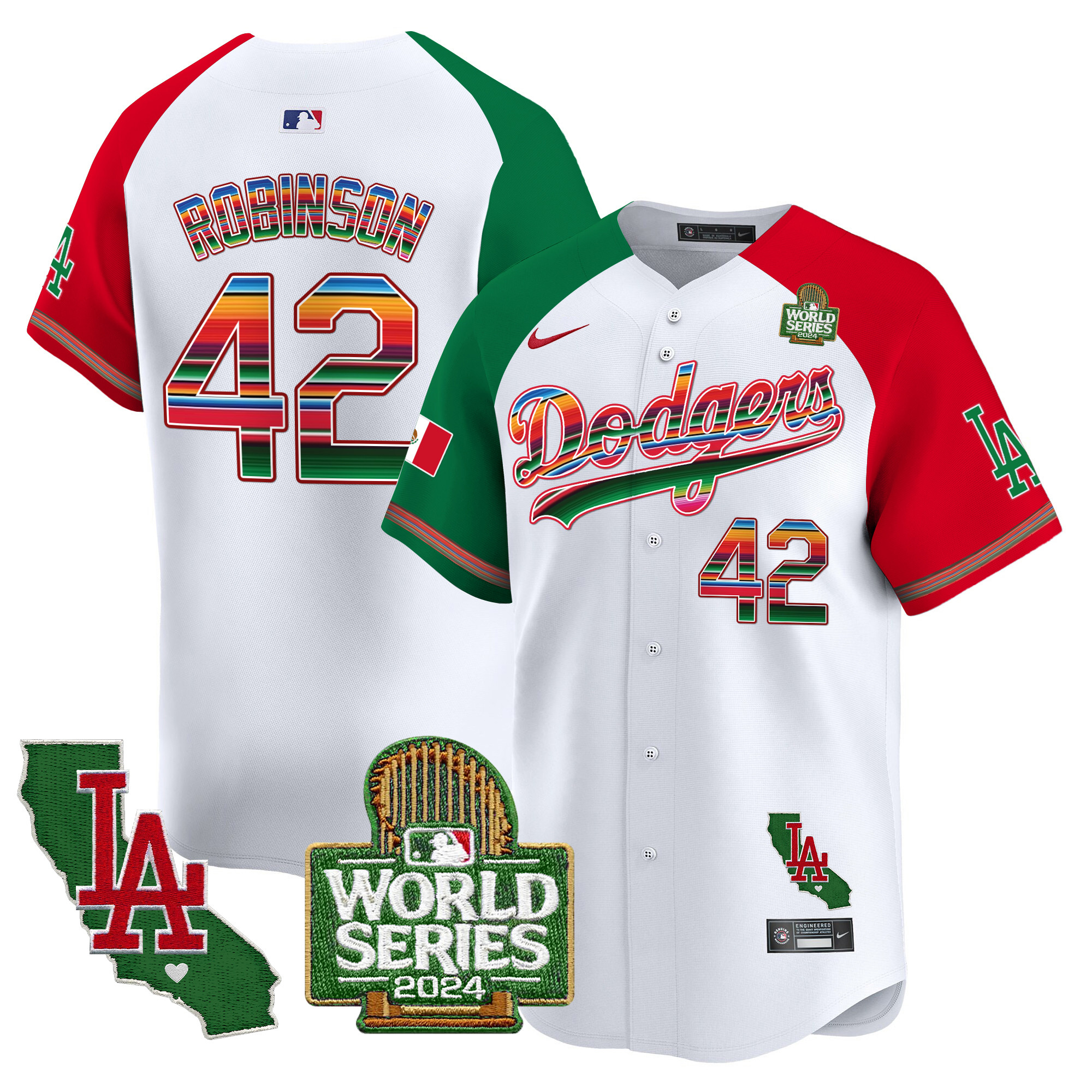 Men's Dodgers Mexico 2024 World Series Vapor Premier Limited Jersey V2 - All Stitched - Image 30