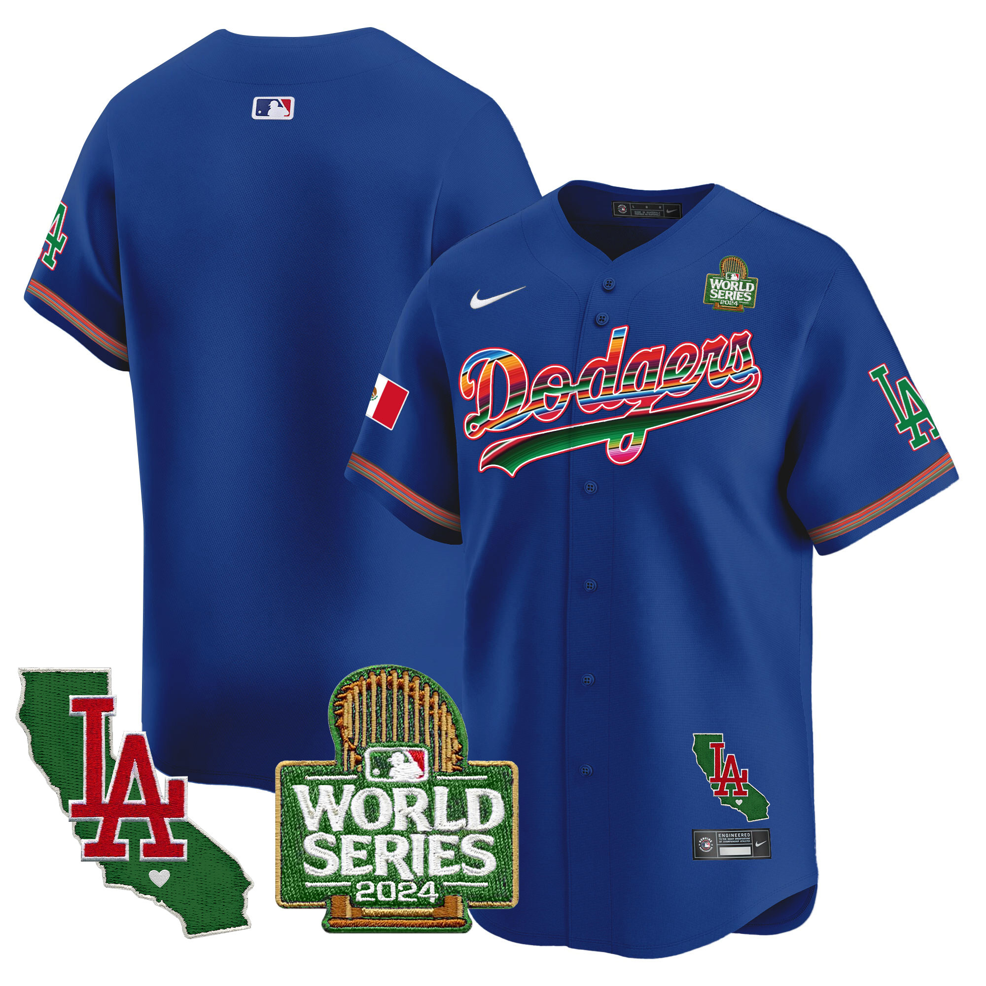 Men's Dodgers Mexico 2024 World Series Vapor Premier Limited Jersey V2 - All Stitched - Image 18