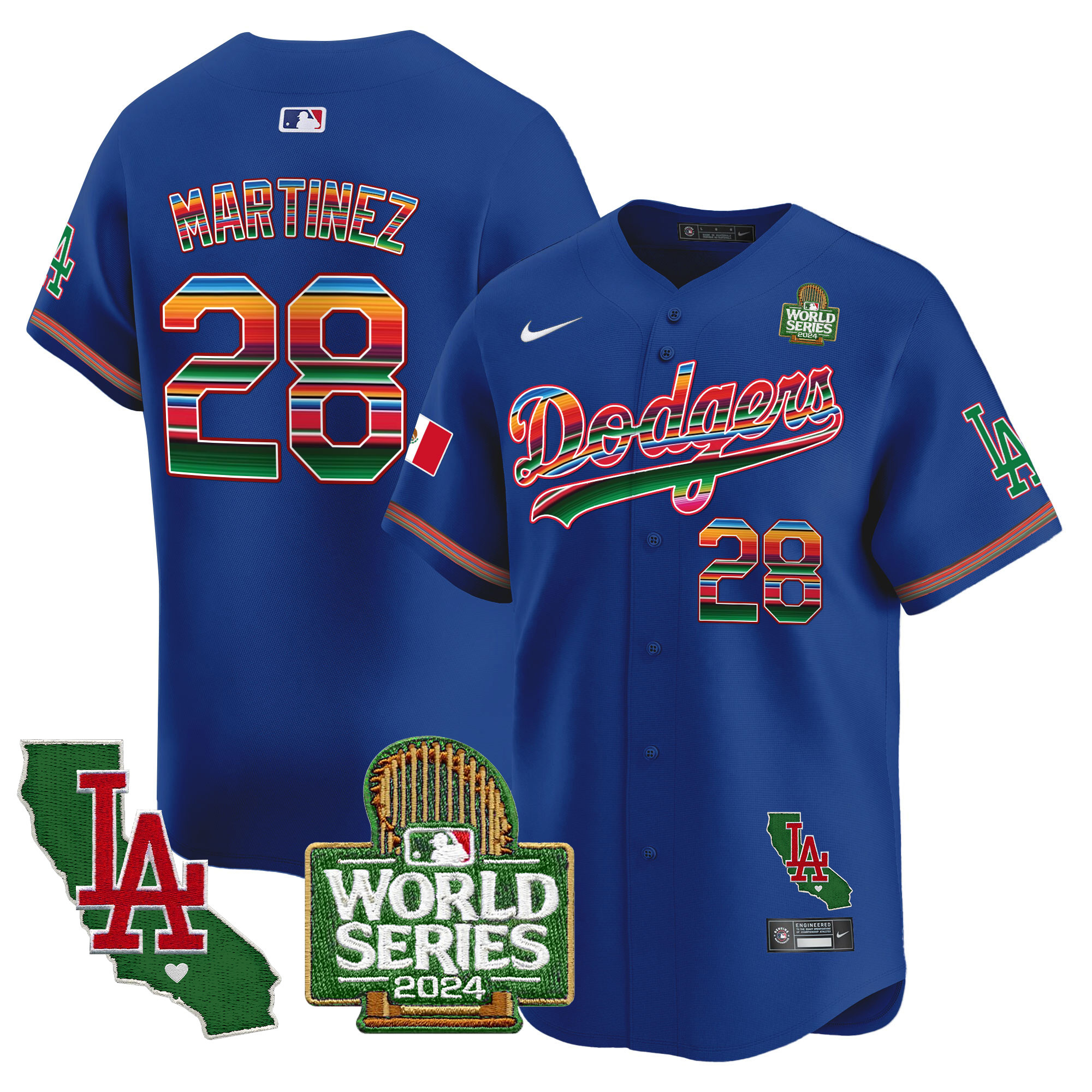 Men's Dodgers Mexico 2024 World Series Vapor Premier Limited Jersey V2 - All Stitched - Image 16