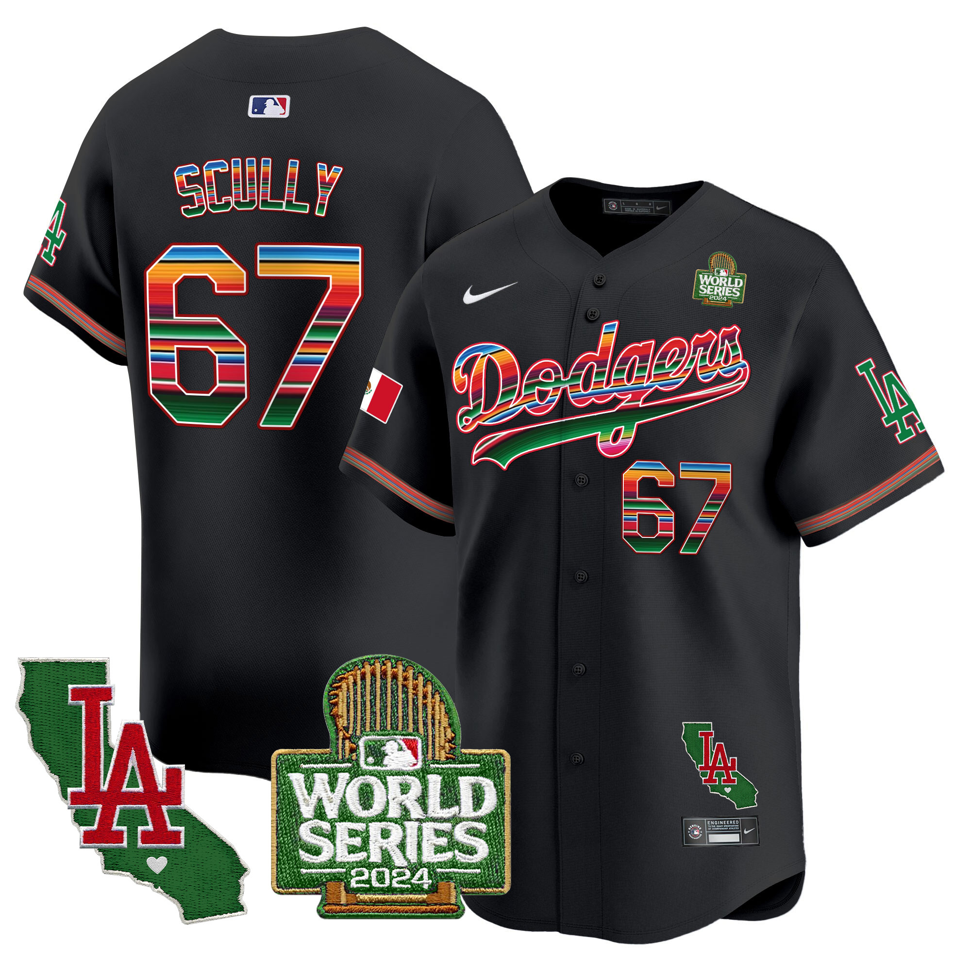 Men's Dodgers Mexico 2024 World Series Vapor Premier Limited Jersey V2 - All Stitched - Image 24