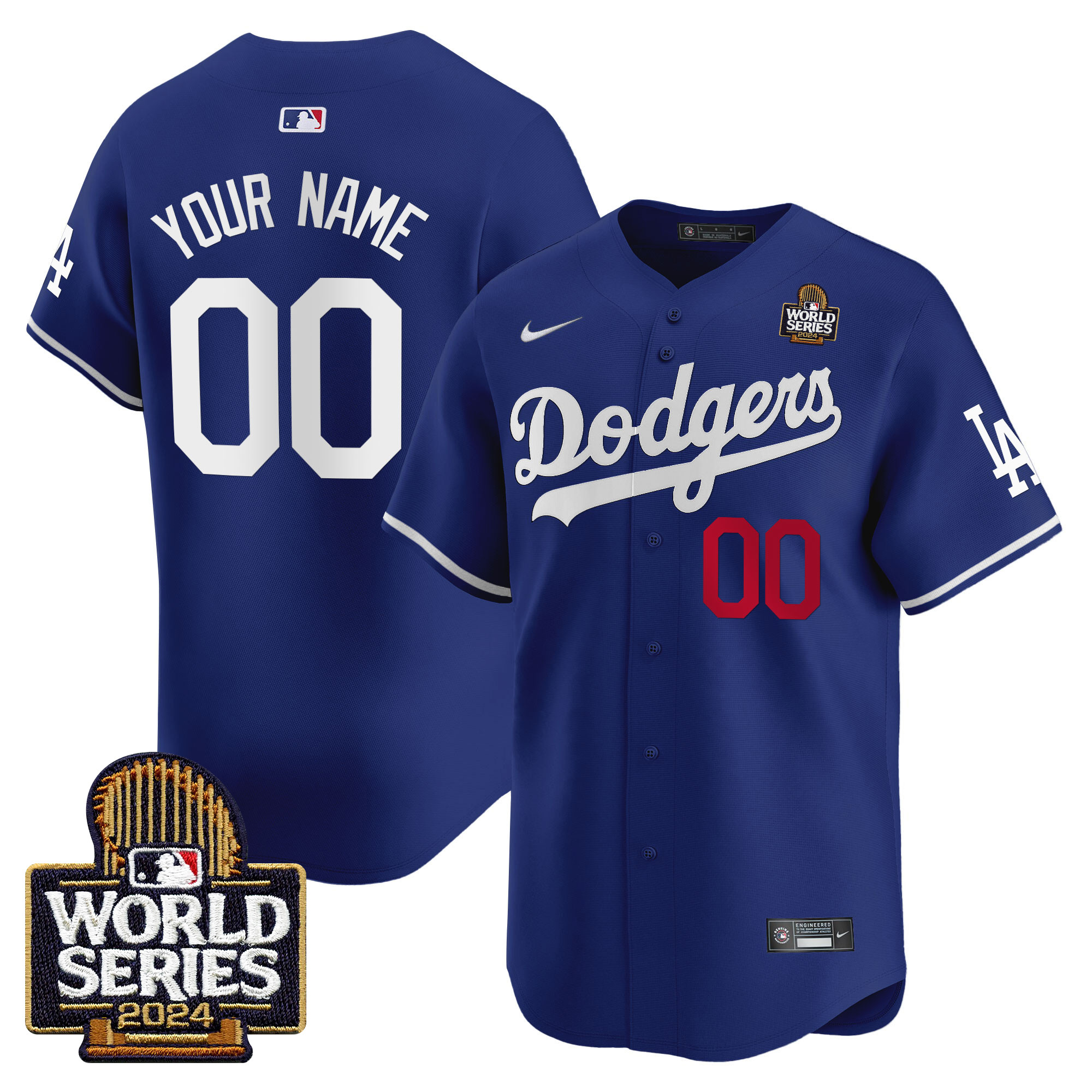Los Angeles Dodgers 2024 World Series Vapor Premier Limited Custom Jersey V2 - All Stitched - Image 2