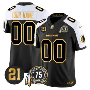 Washington Redskins 75th & Sean Taylor Patch Gold Vapor Limited Custom Jersey - All Stitched